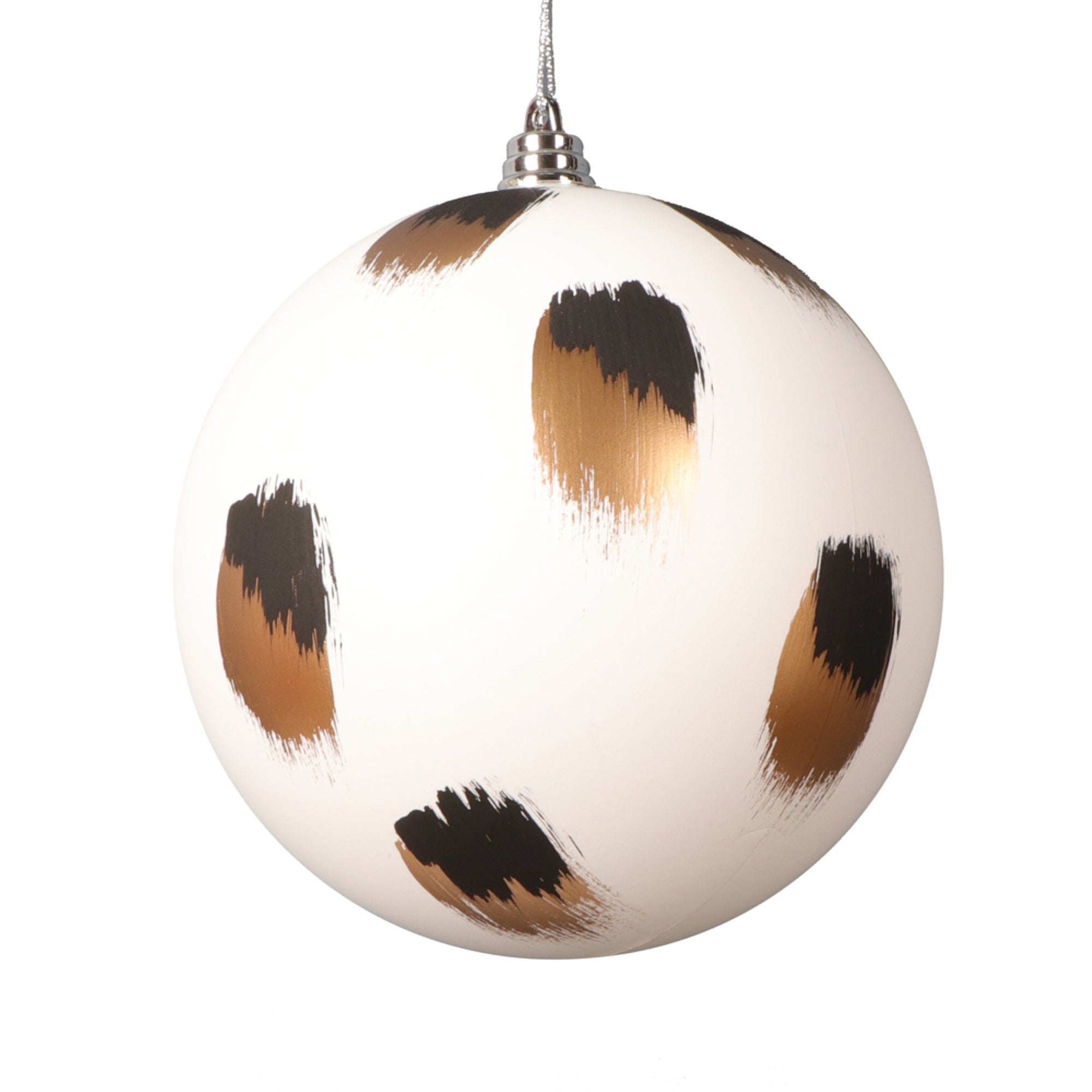 4.75” White Brush Strokes Ball 4/Bag