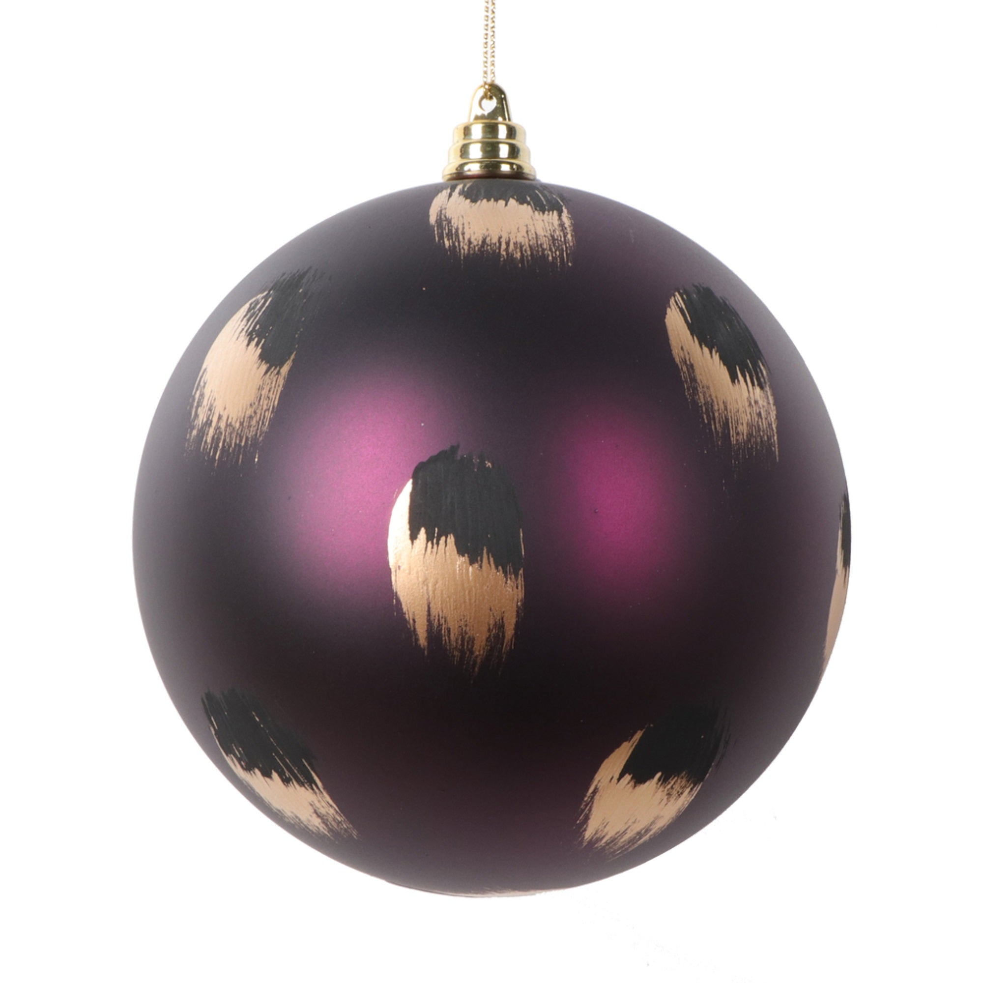 4.75” Plum Brush Strokes Ball 4/Bag
