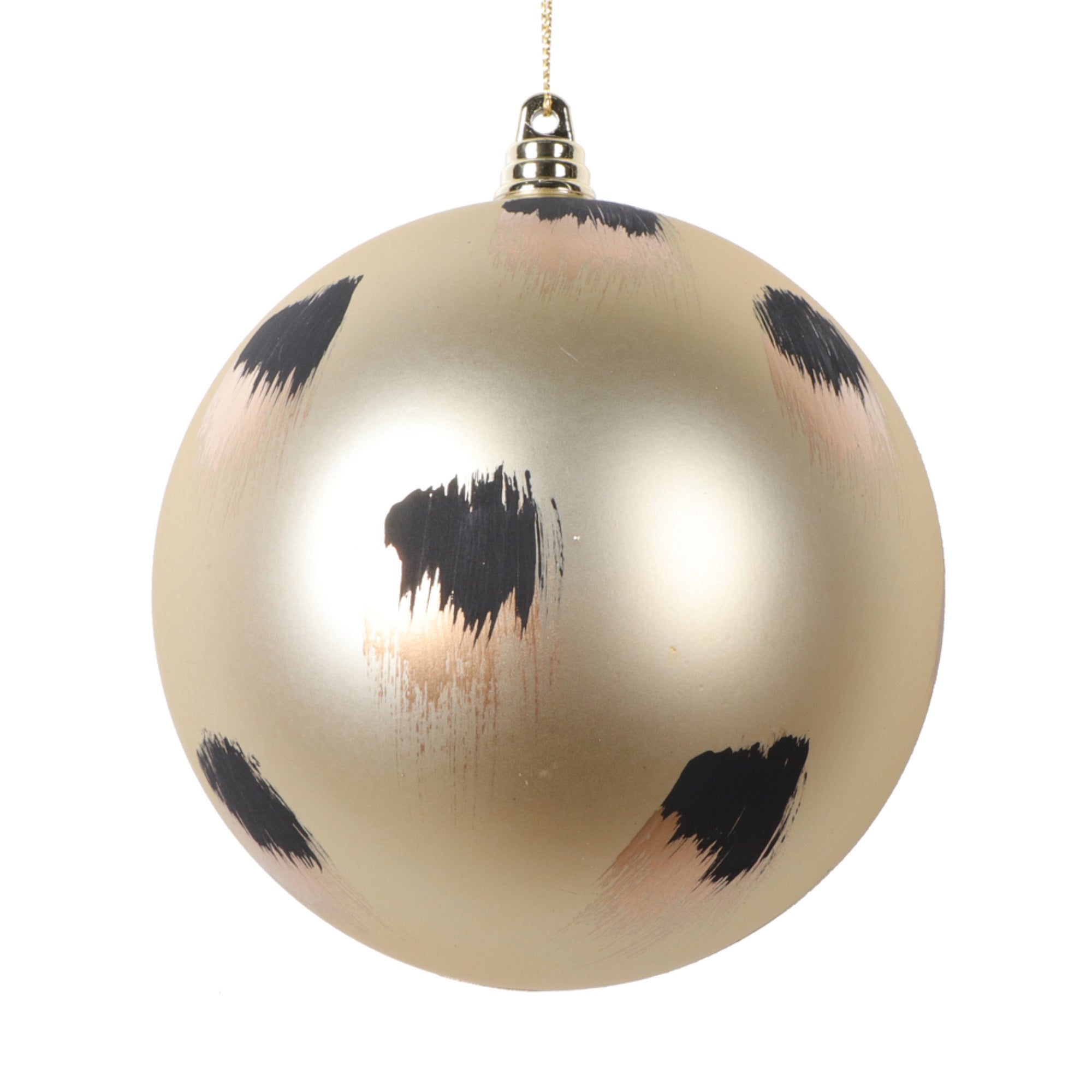 4.75” Champagne Brush Strokes Ball 4/Bag