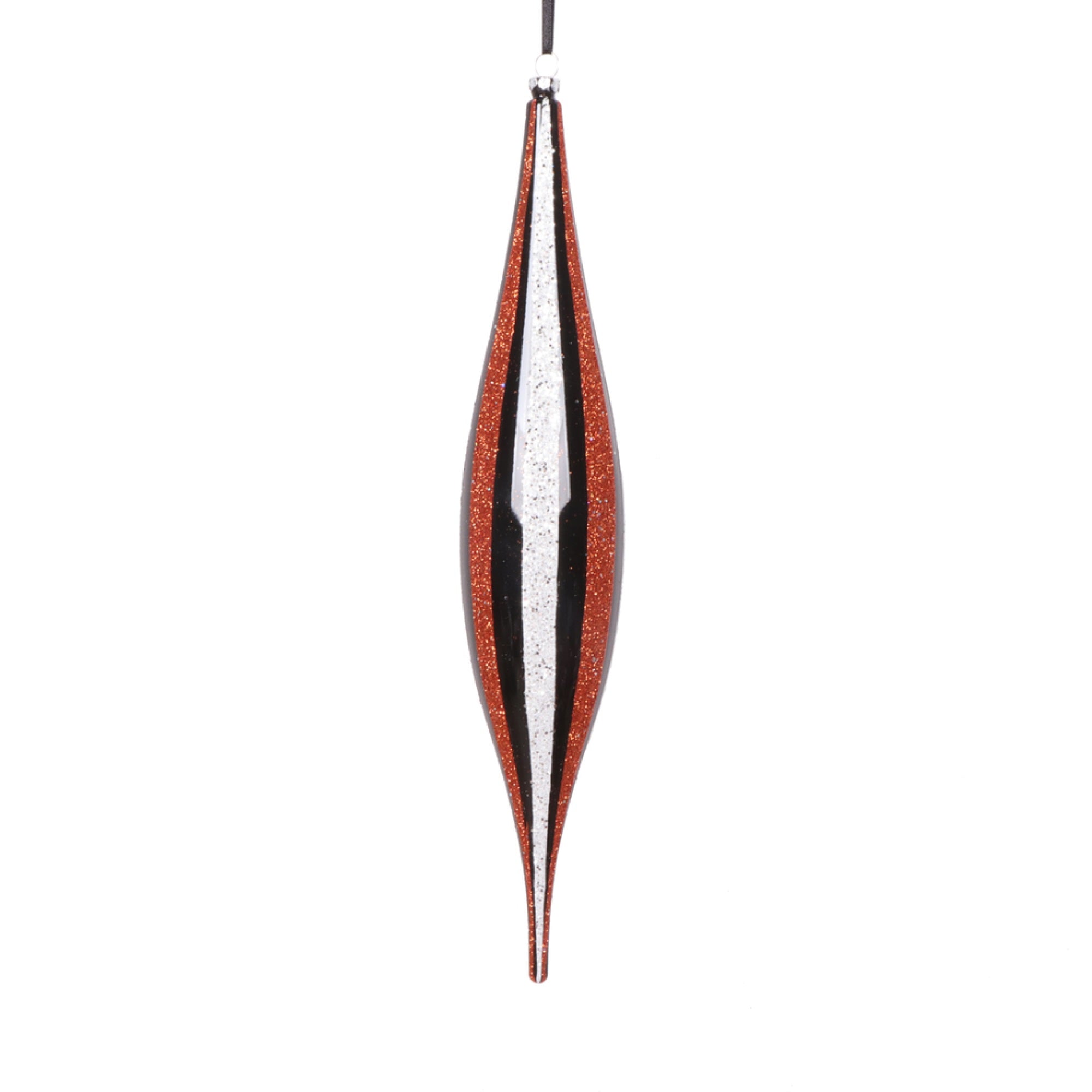 Vickerman 13” Black White Orange Shuttle Ornament 2 per bag.