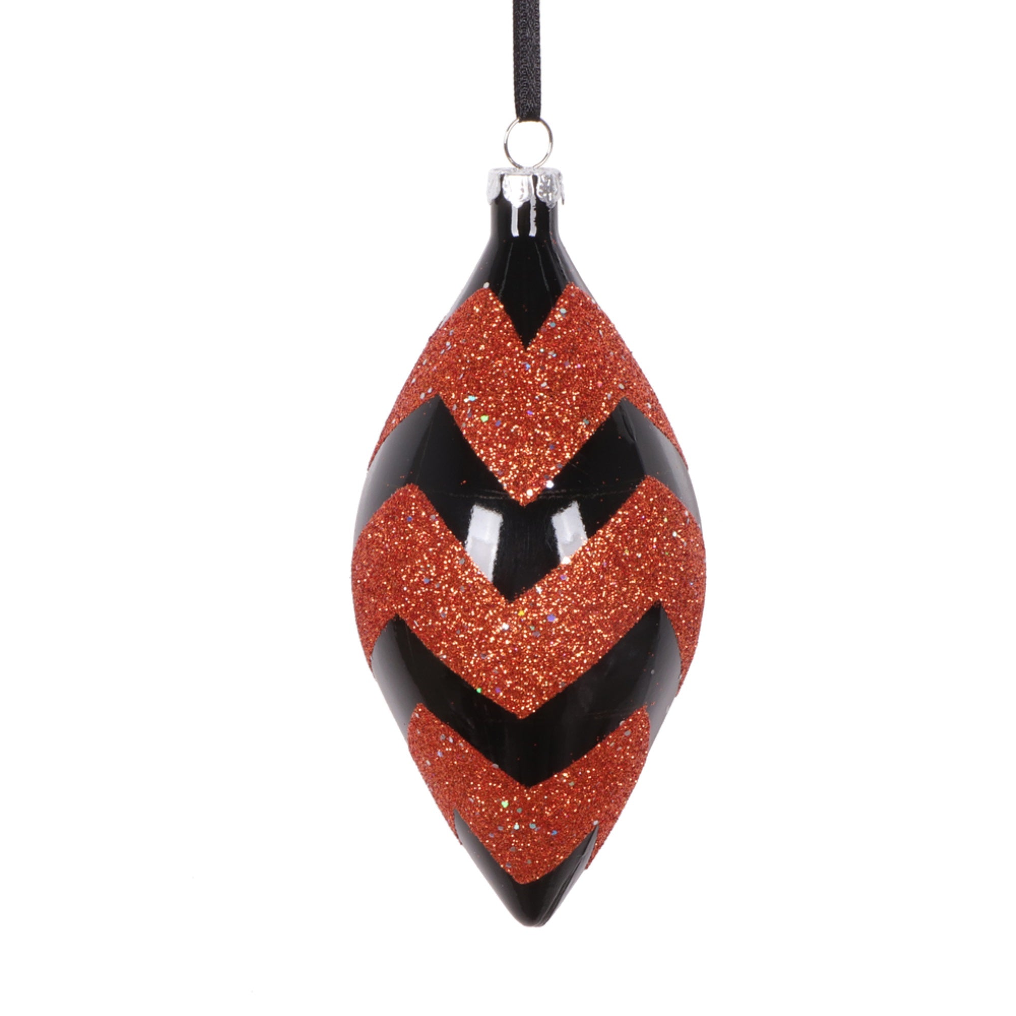 Vickerman 5” Black Orange Shuttle Ornament 4 per bag.