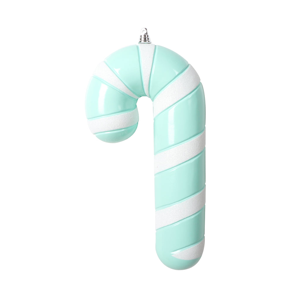 11” Seafoam Enamel Candy Cane Ornament