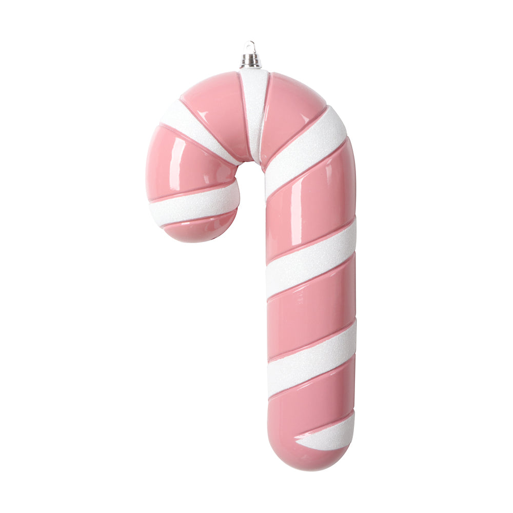 11” Pastel Pink Enamel Candy Cane Orn