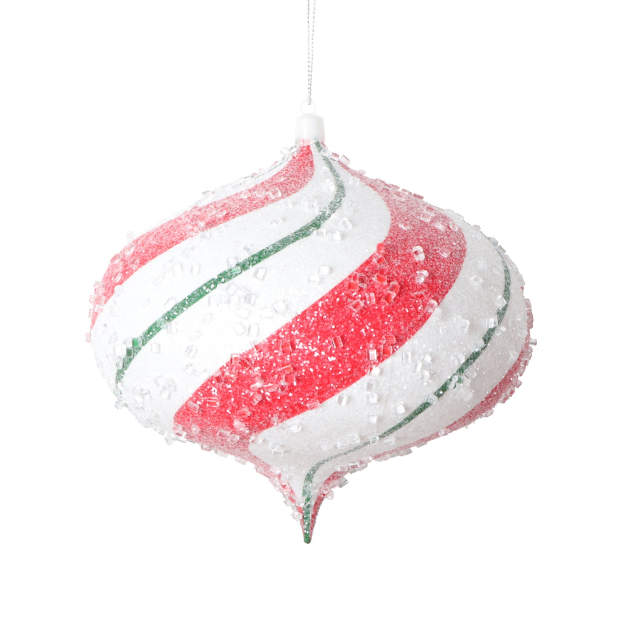 6.3” Red Green Swirl Onion Orn 2/Bag