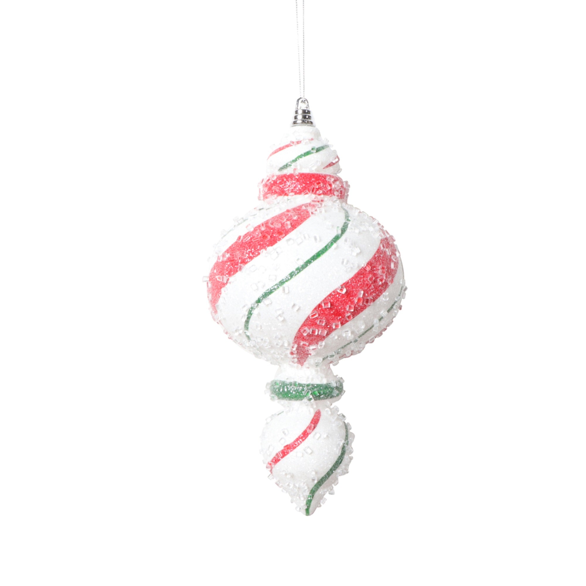 9” Red Green Swirl Shuttle Ornament 2/Bg