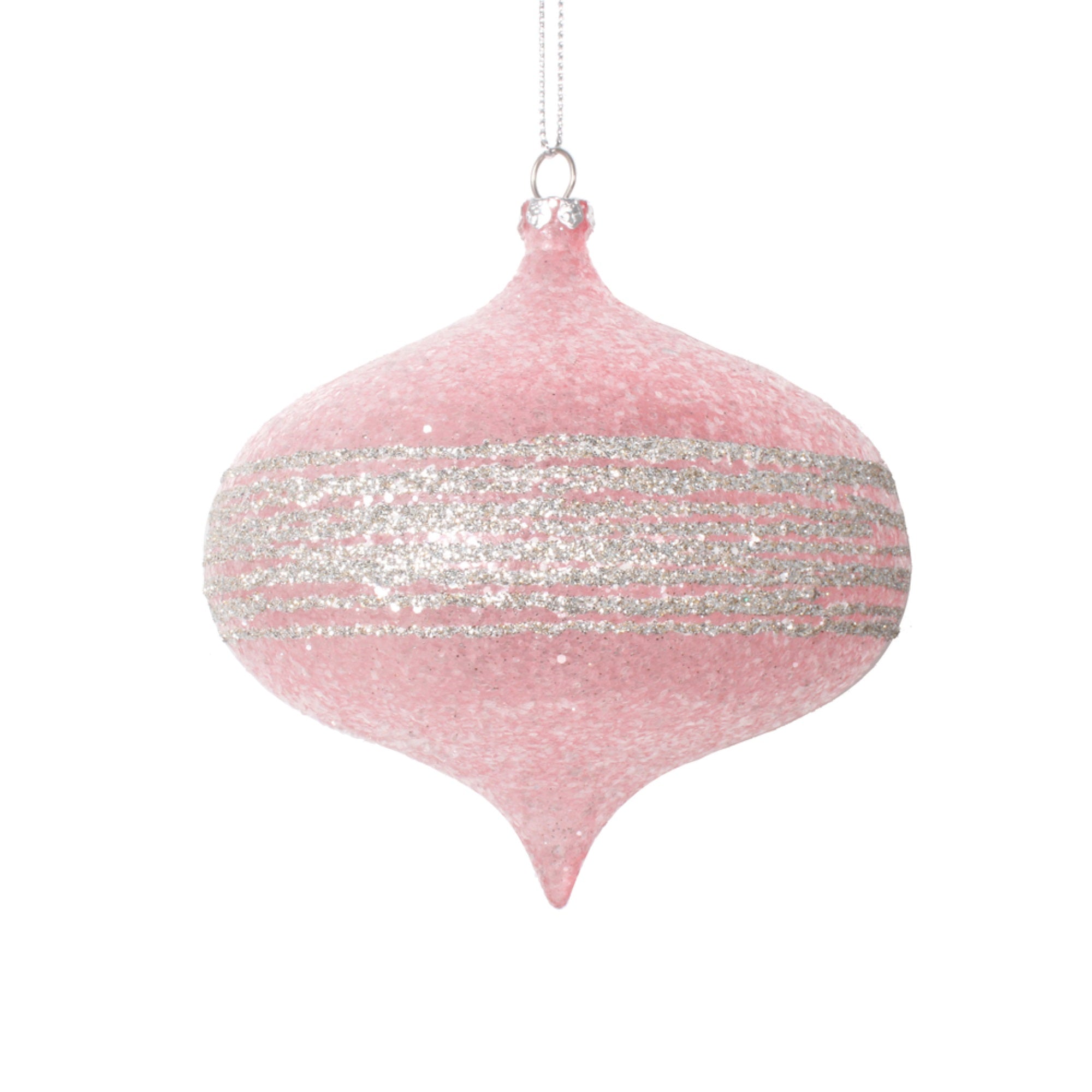 Vickerman 4” Light Pink Onion Ornament 4 per bag.