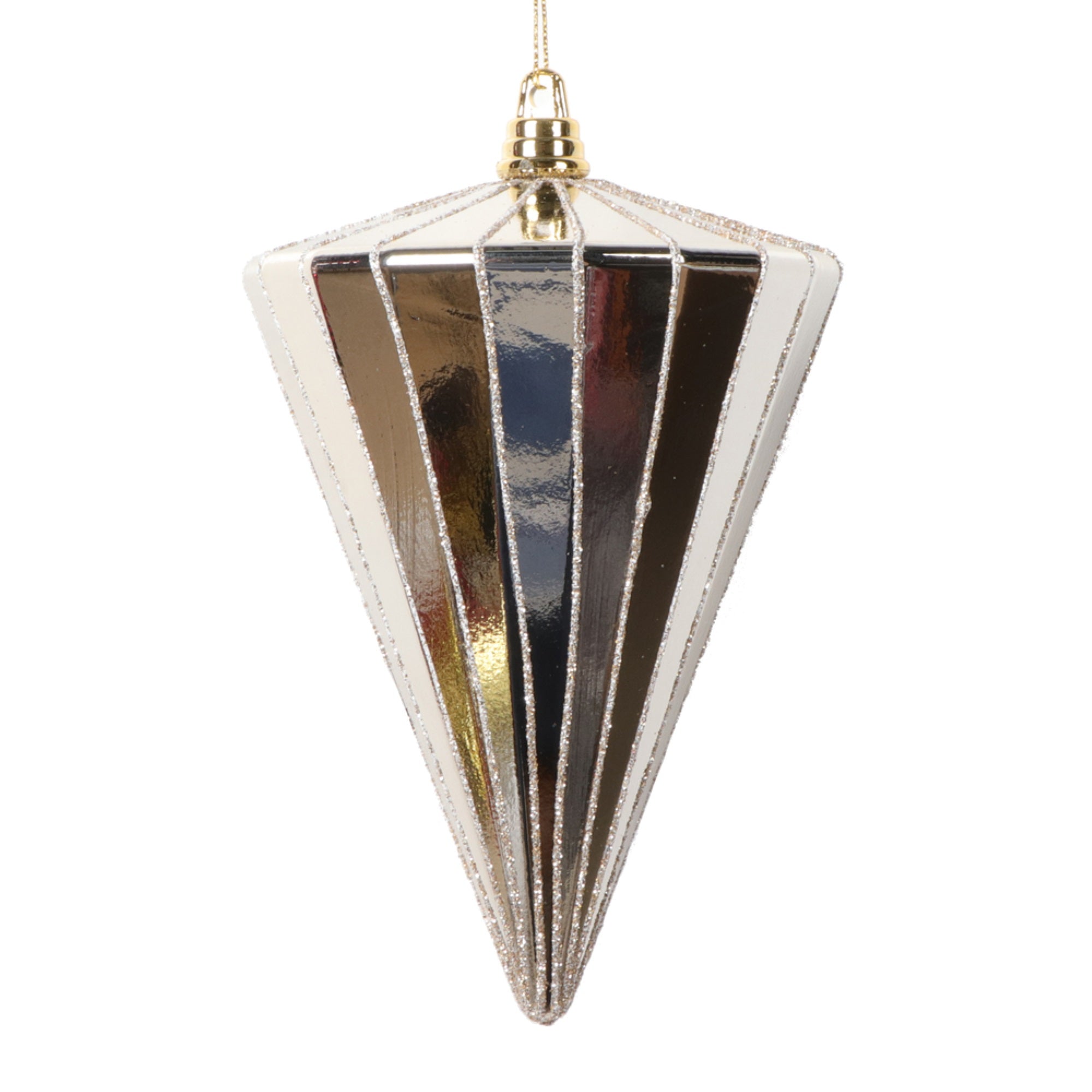 Vickerman 6” Shiny Oat Cone Ornament 3 per bag.