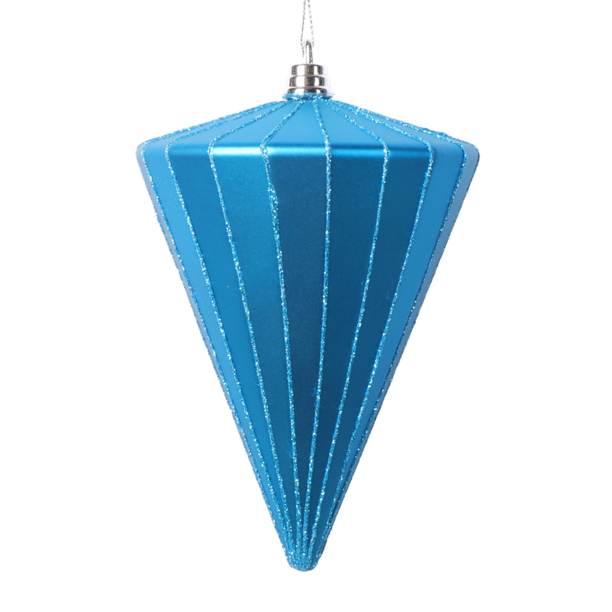 Vickerman 6” Matte Turquoise Cone Ornament 3 per bag.