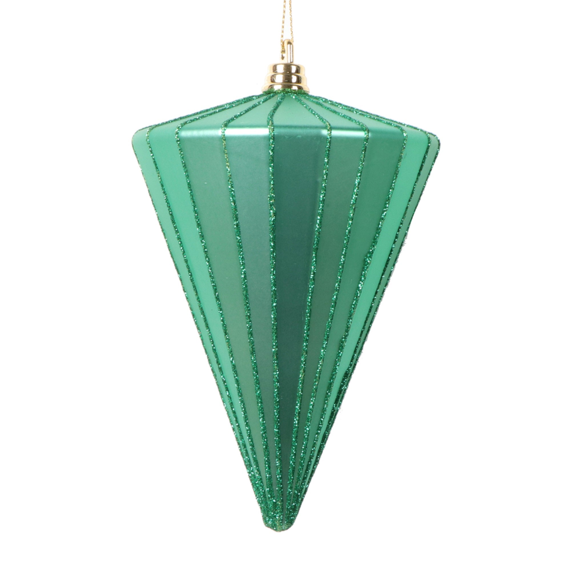 Vickerman 6” Matte Seafoam Green Cone Ornament 3 per bag.