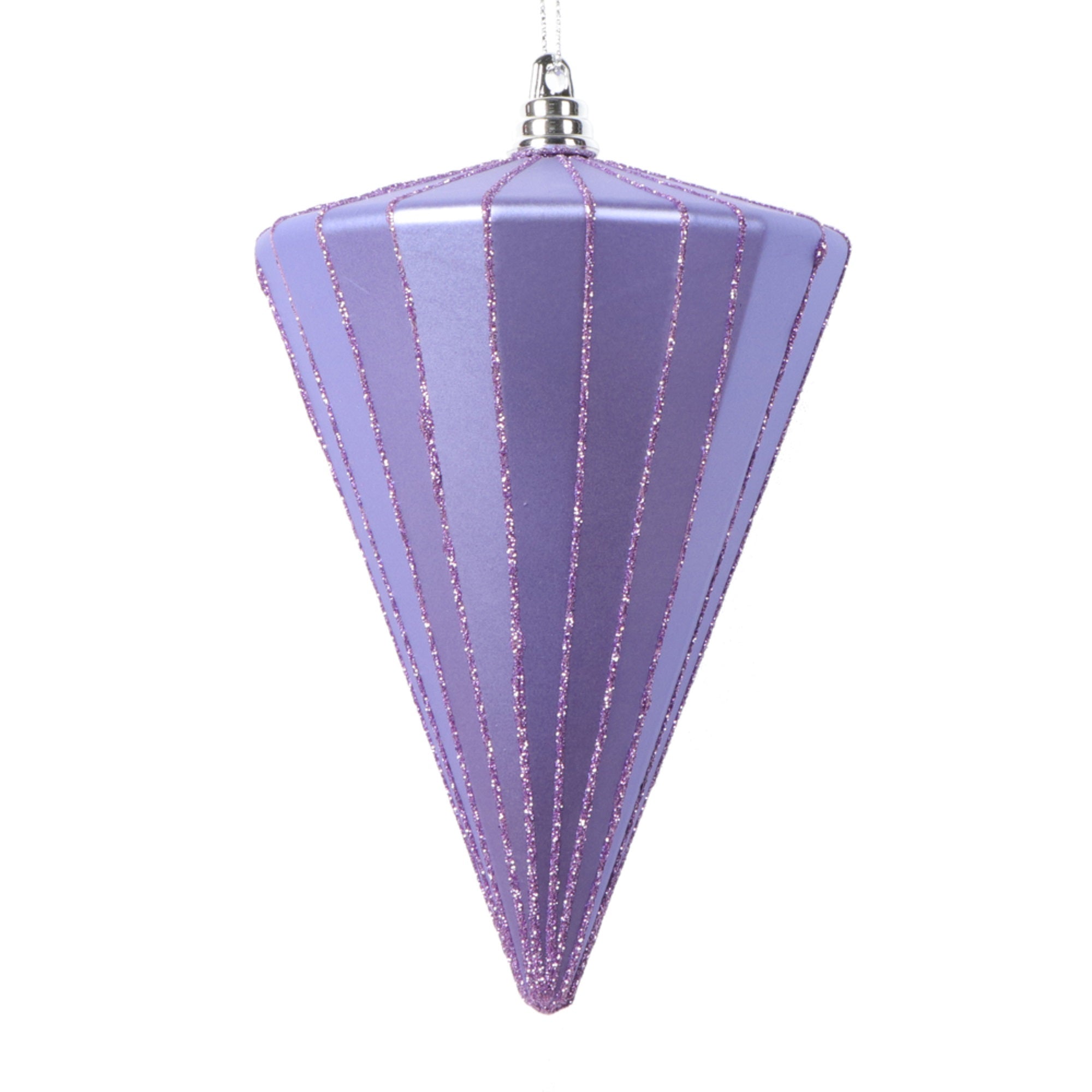 Vickerman 6” Matte Lavender Cone Ornament 3 per bag.