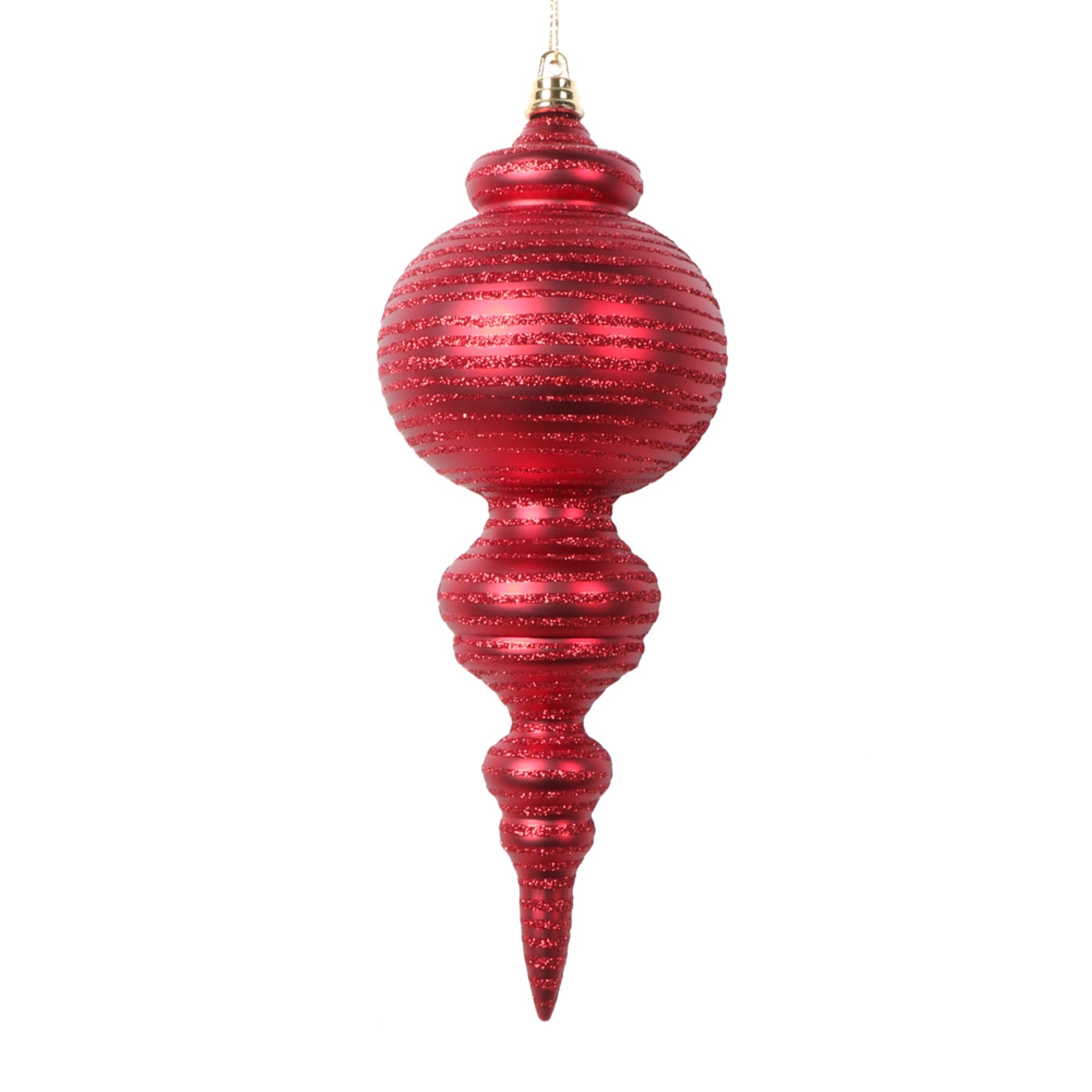 Vickerman 10” Matte Red Finial Ornament 2 per bag.