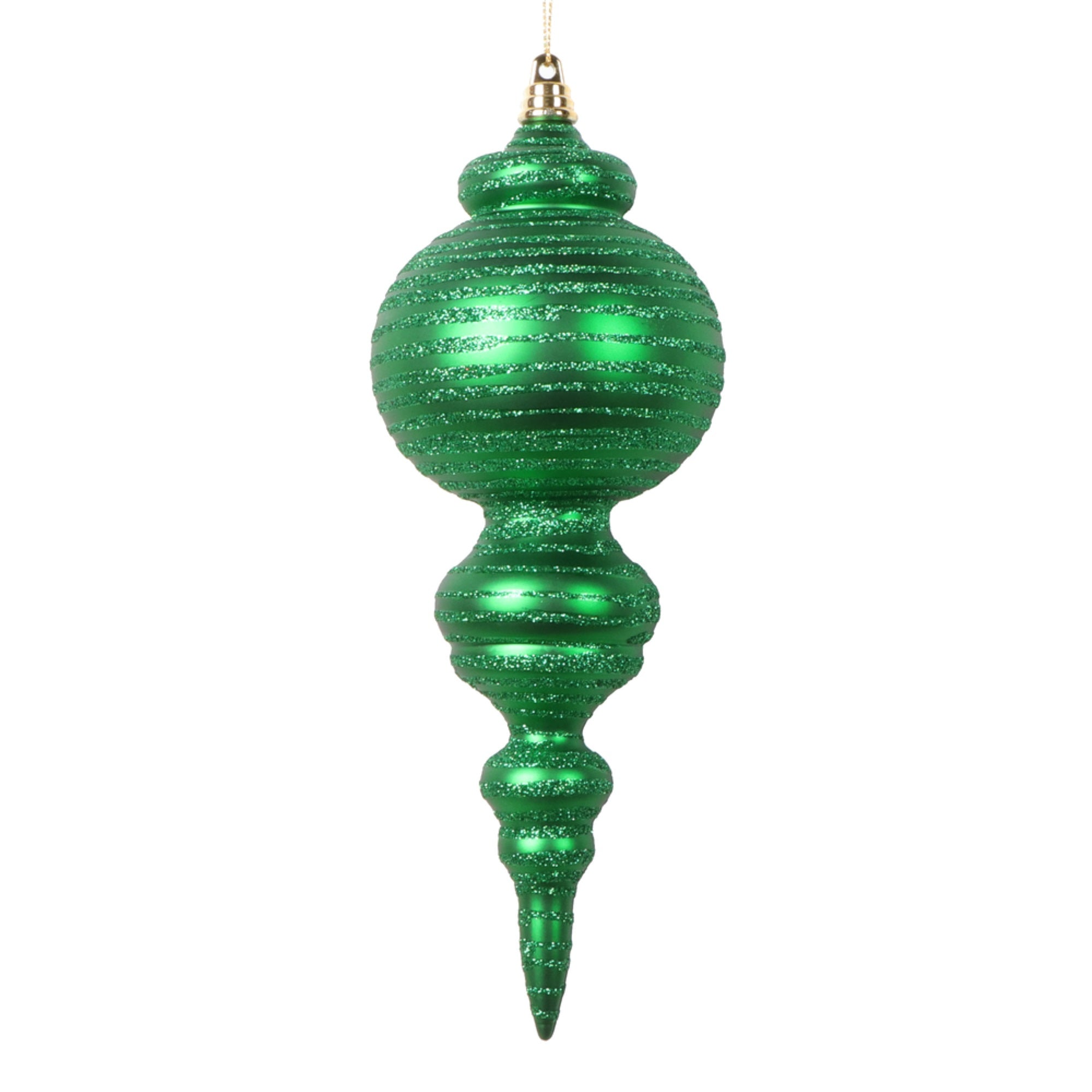 Vickerman 10” Matte Green Finial Ornament 2 per bag.