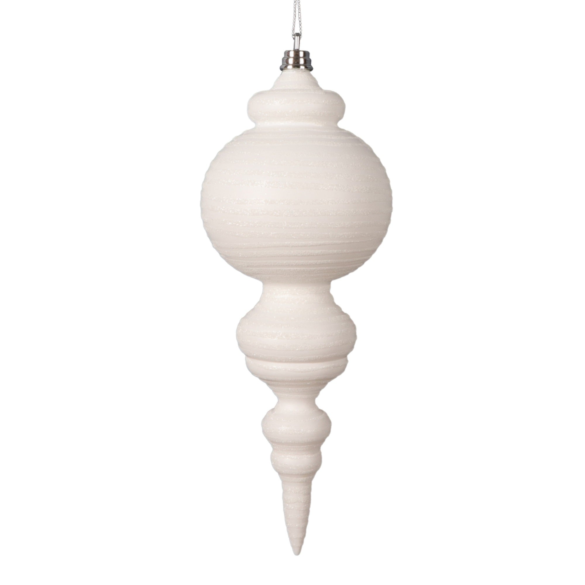 Vickerman 10” Matte White Finial Ornament 2 per bag.
