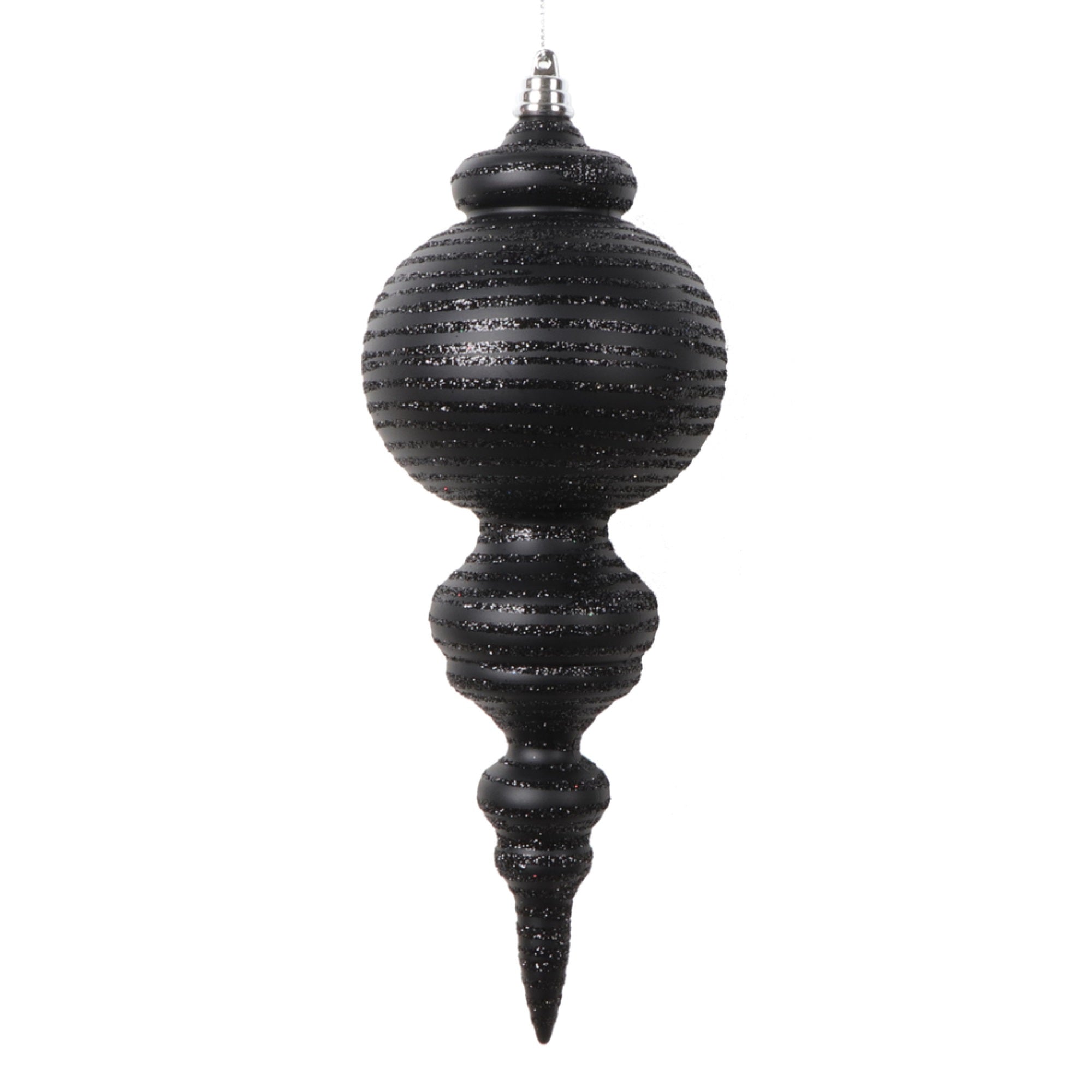 Vickerman 10” Matte Black Finial Ornament 2 per bag.