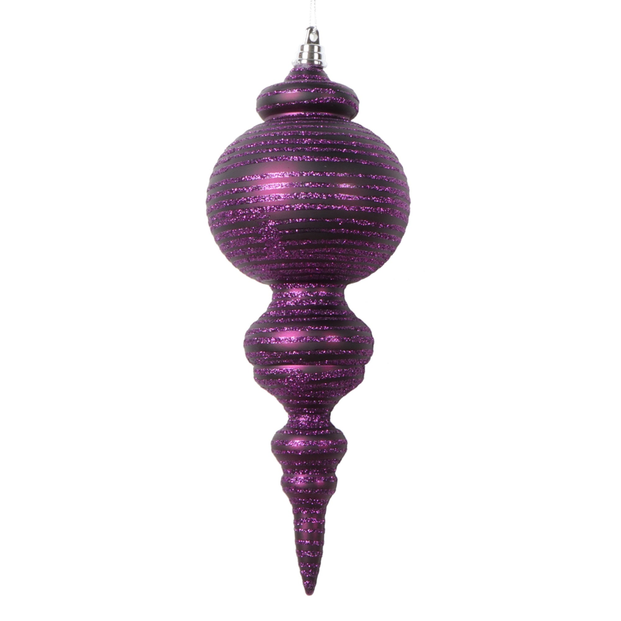 Vickerman 10” Matte Plum Finial Ornament 2 per bag.