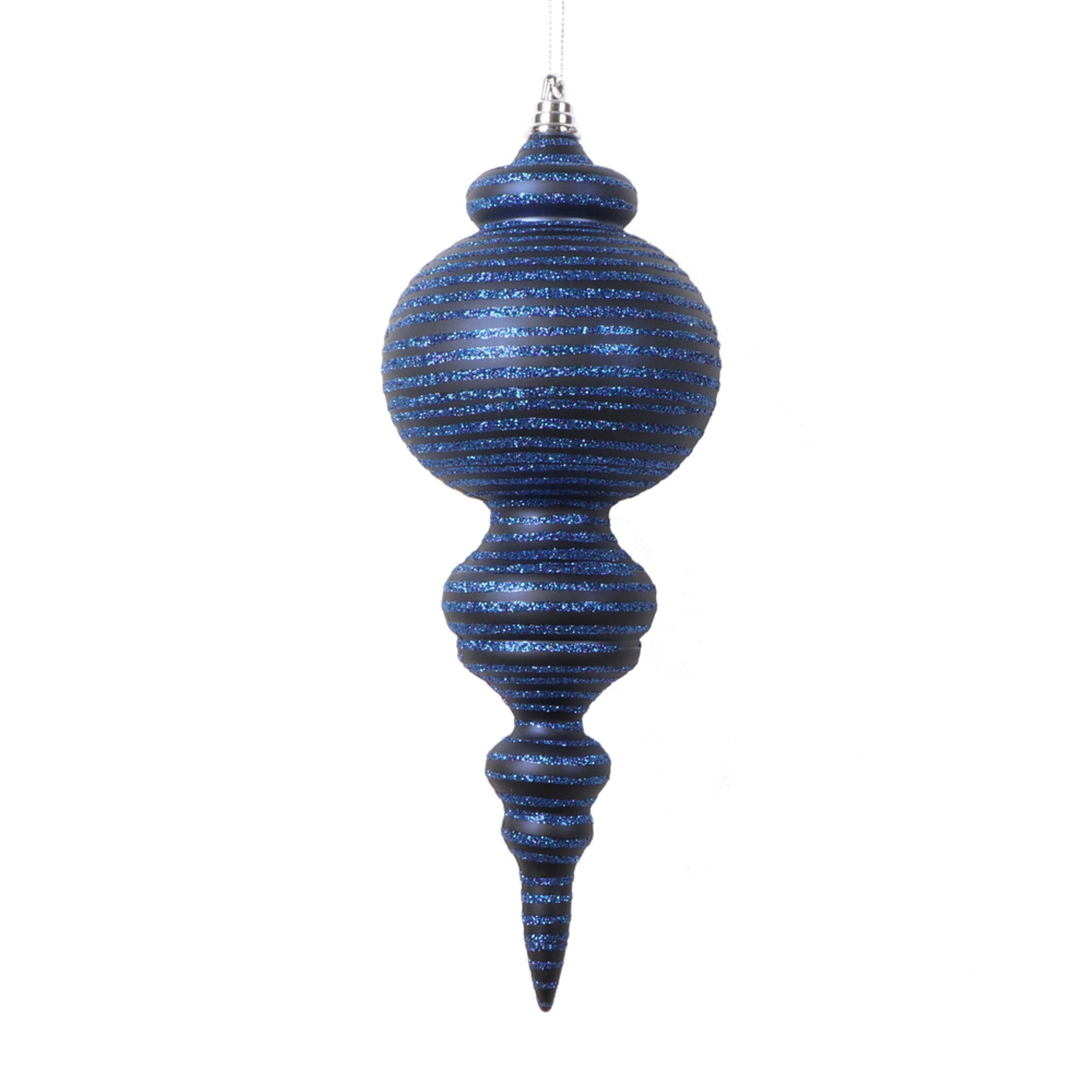 Vickerman 10” Matte Midnight Blue Finial Ornament 2 per bag.