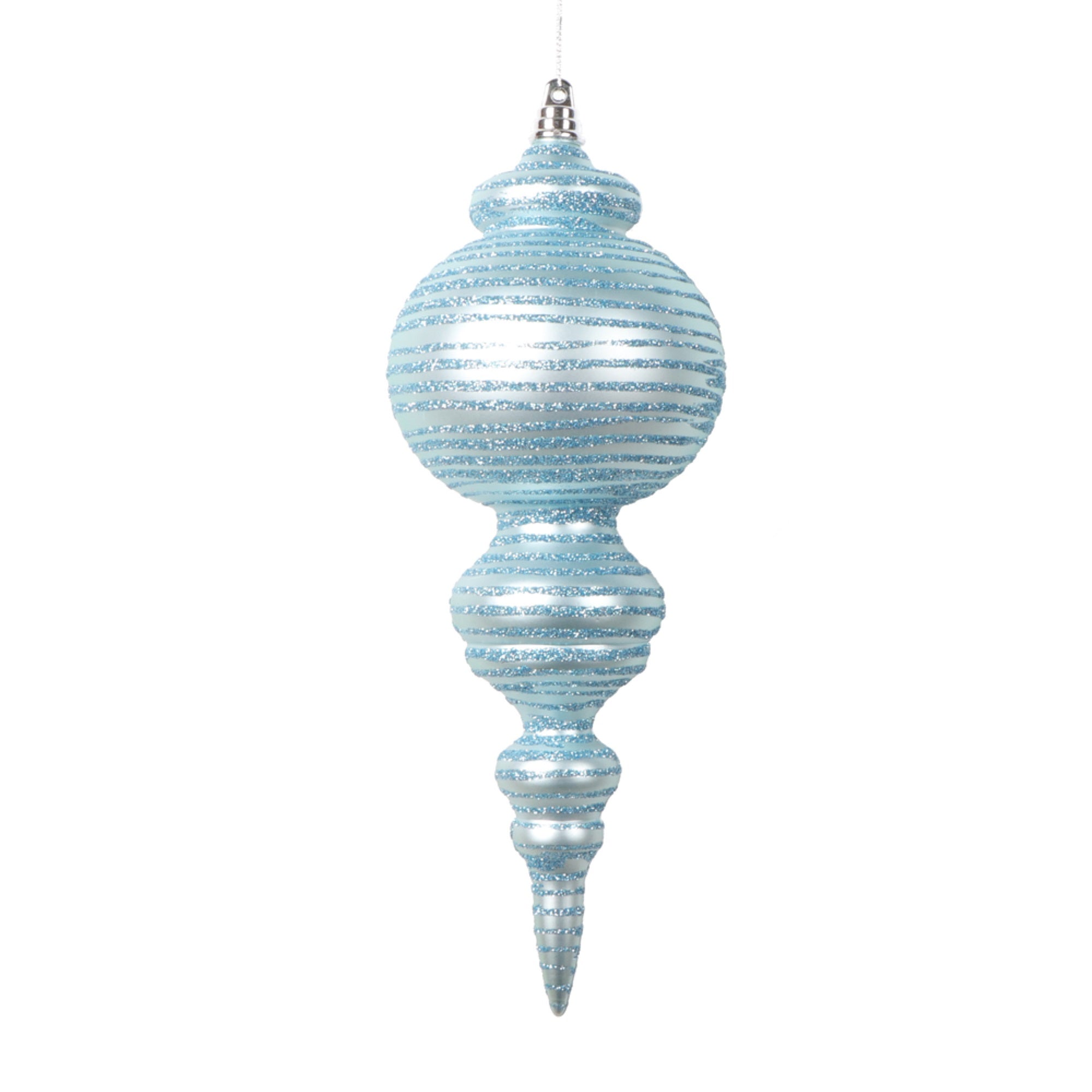 Vickerman 10” Matte Baby Blue Finial Ornament 2 per bag.