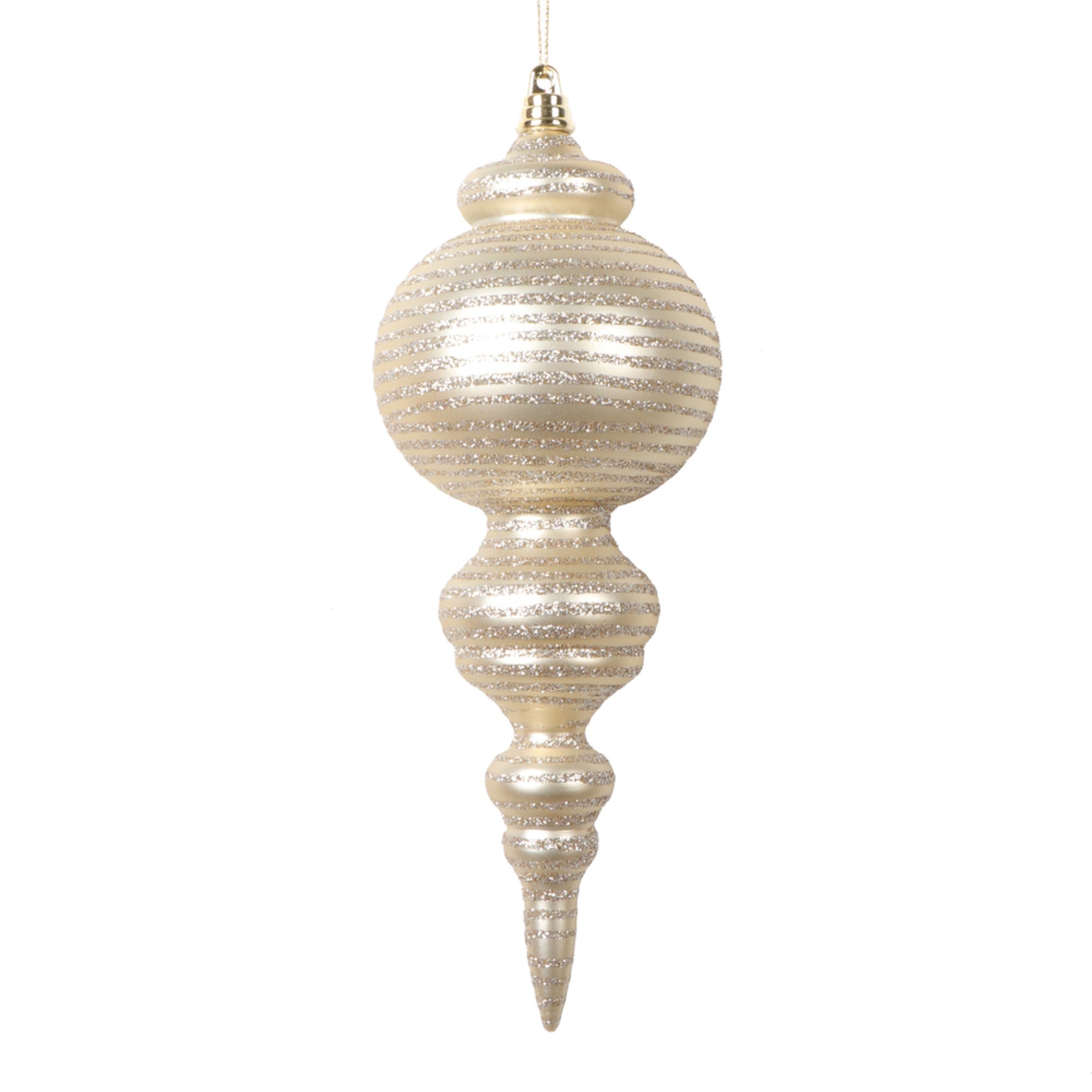 Vickerman 10” Matte Champagne Finial Ornament 2 per bag.