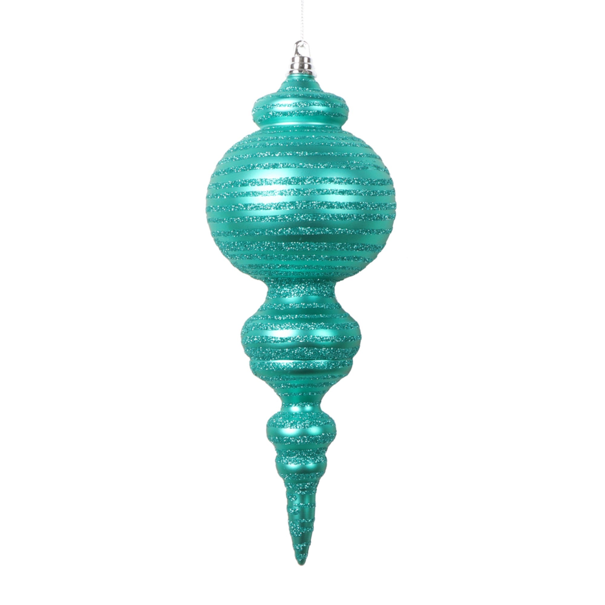Vickerman 10” Matte Teal Finial Ornament 2 per bag.