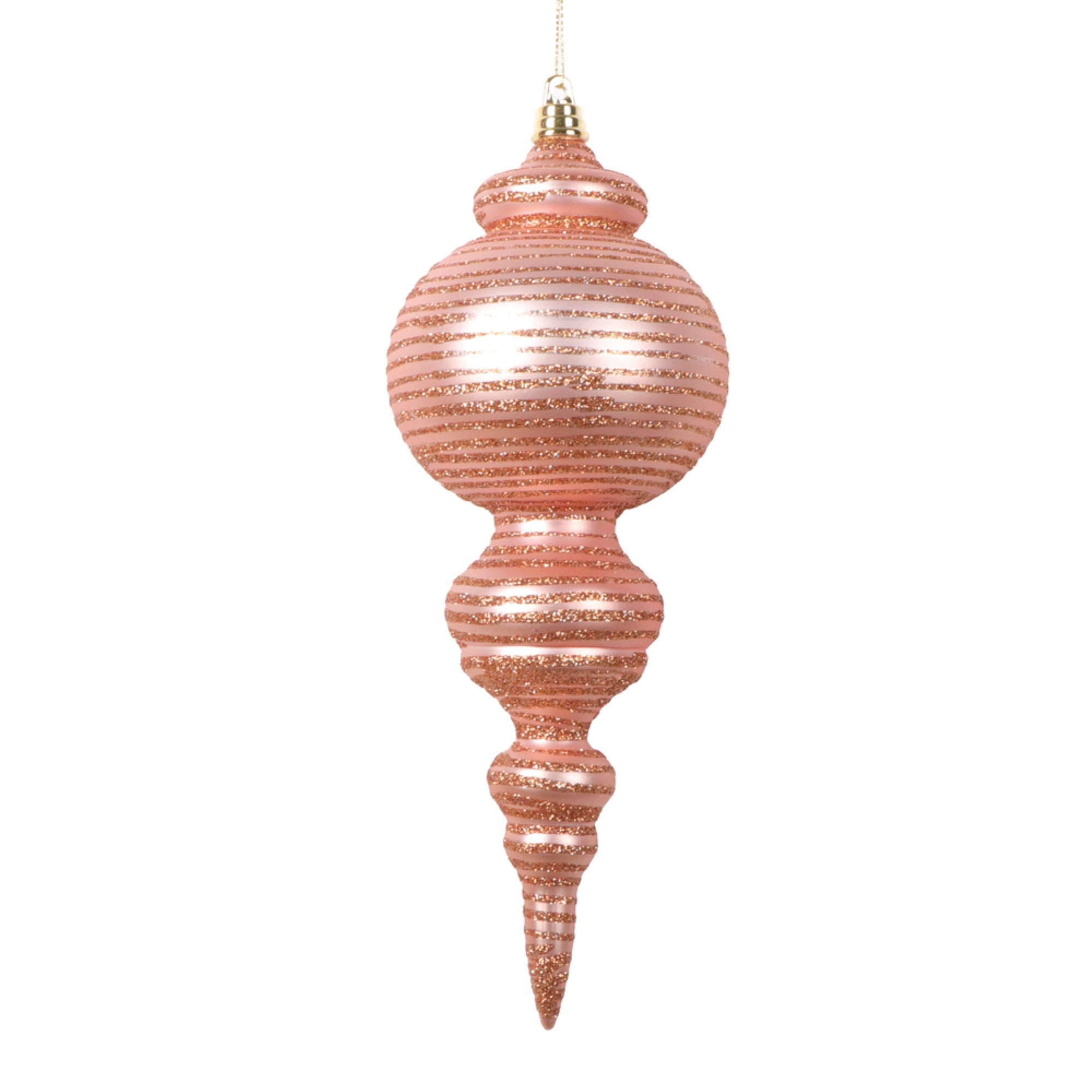Vickerman 10” Matte Rose Gold Finial Ornament 2 per bag.
