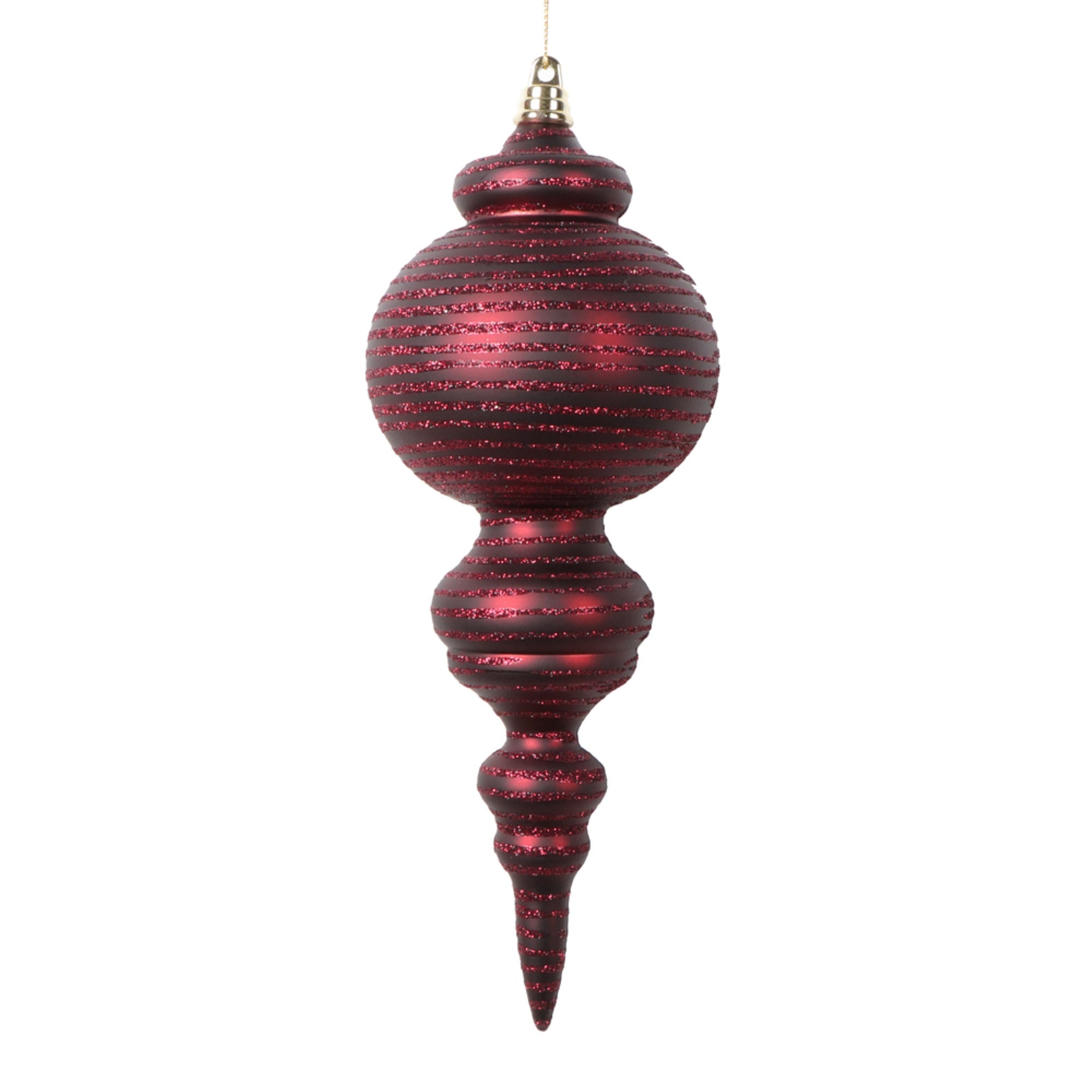 Vickerman 10” Matte Burgundy Finial Ornament 2 per bag.