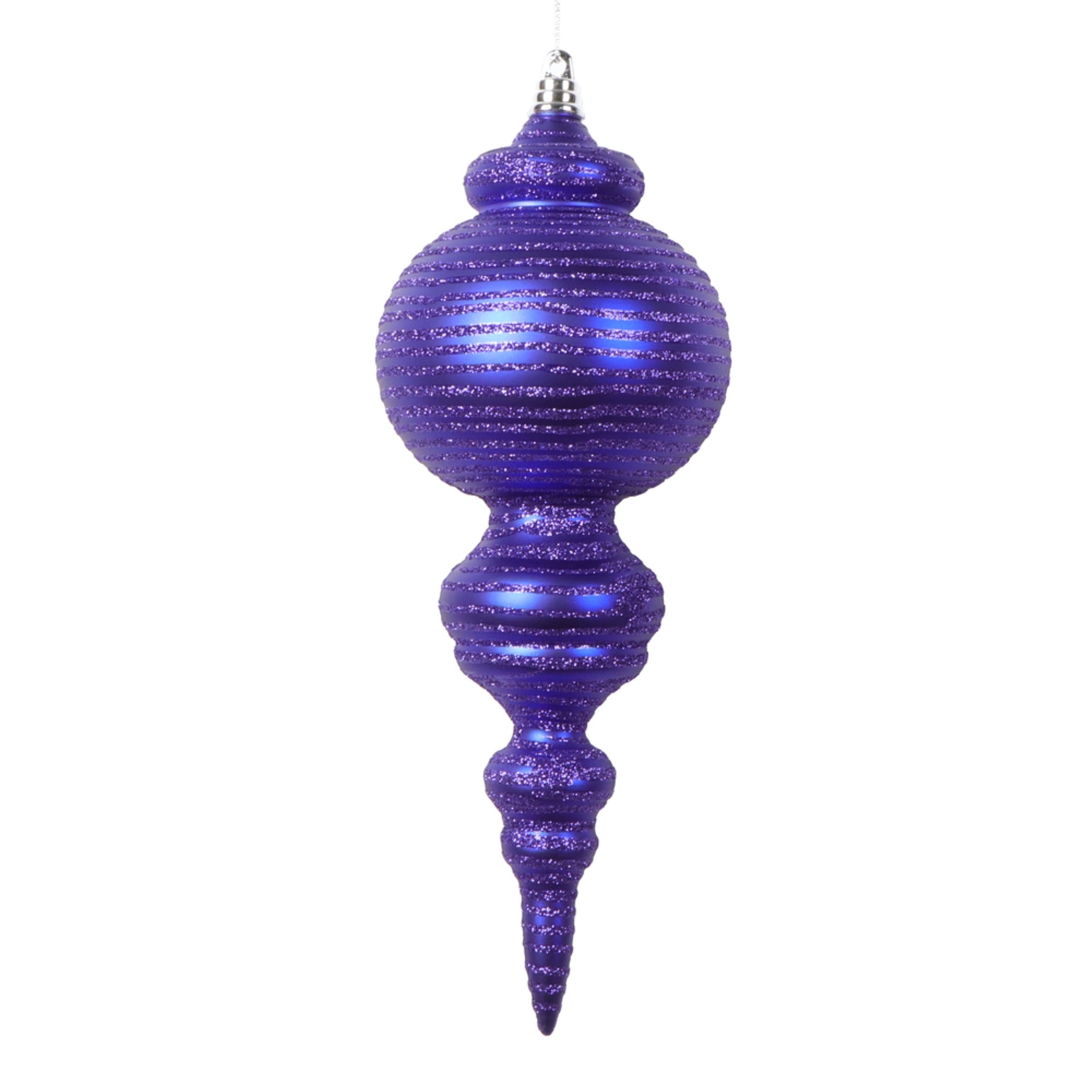 Vickerman 10” Matte Purple Finial Ornament 2 per bag.