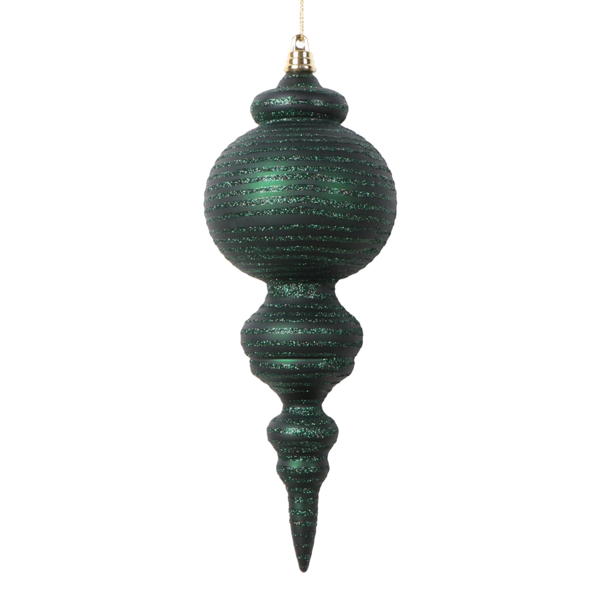 Vickerman 10” Matte Midnight Green Finial Ornament 2 per bag.
