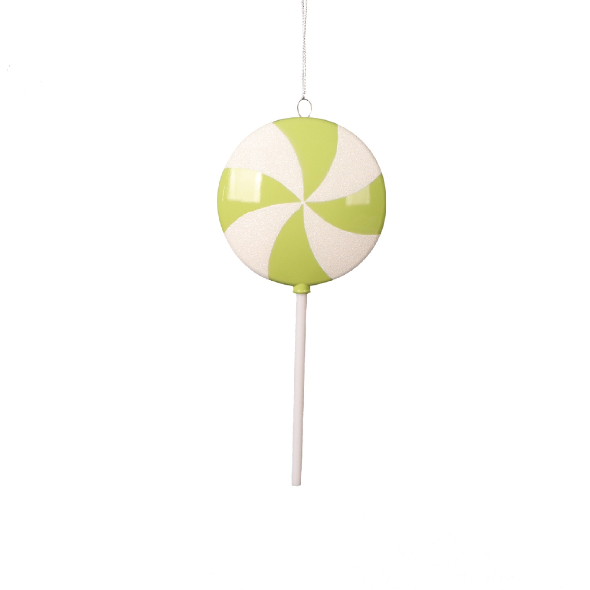 Vickerman 9” Green Flat Round Lollipop 6 per bag.