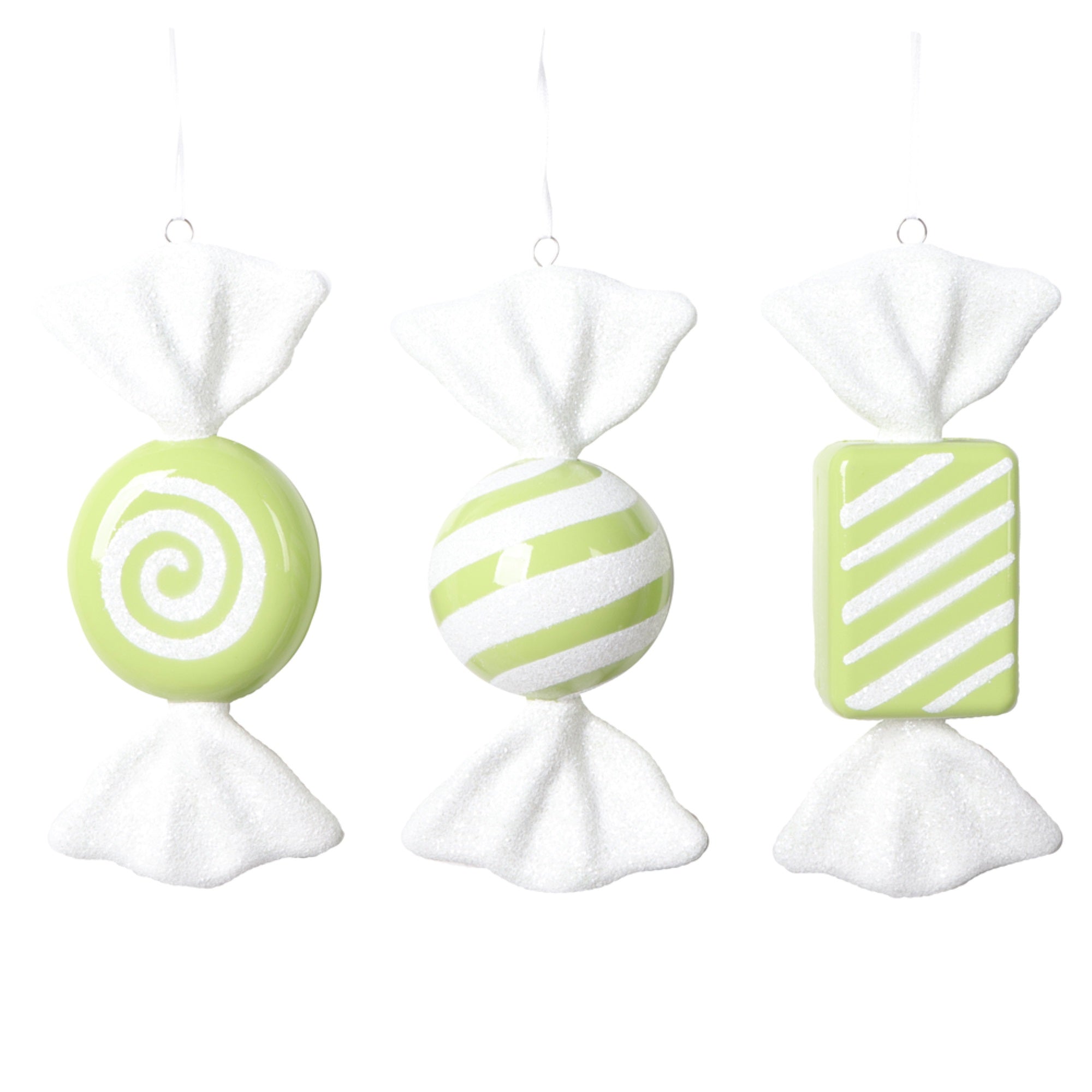 Vickerman 7.5”-8” Lime Candy Ornament Assortment 3 per bag.
