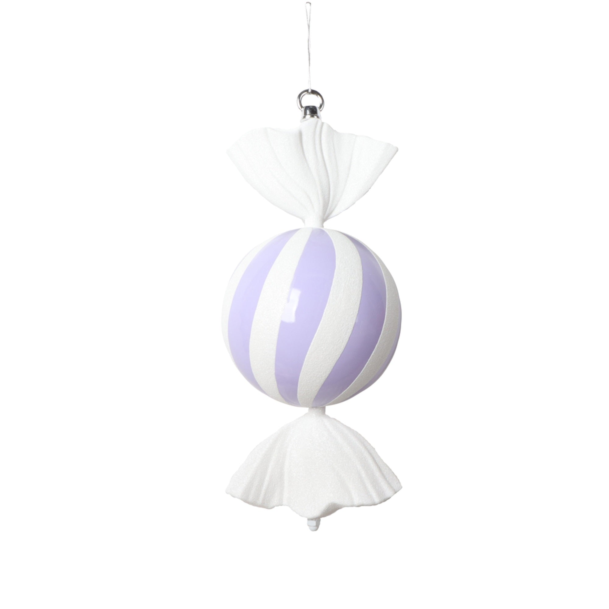 Vickerman 13” Pastel Lavender Round Swirl Candy Ornament.