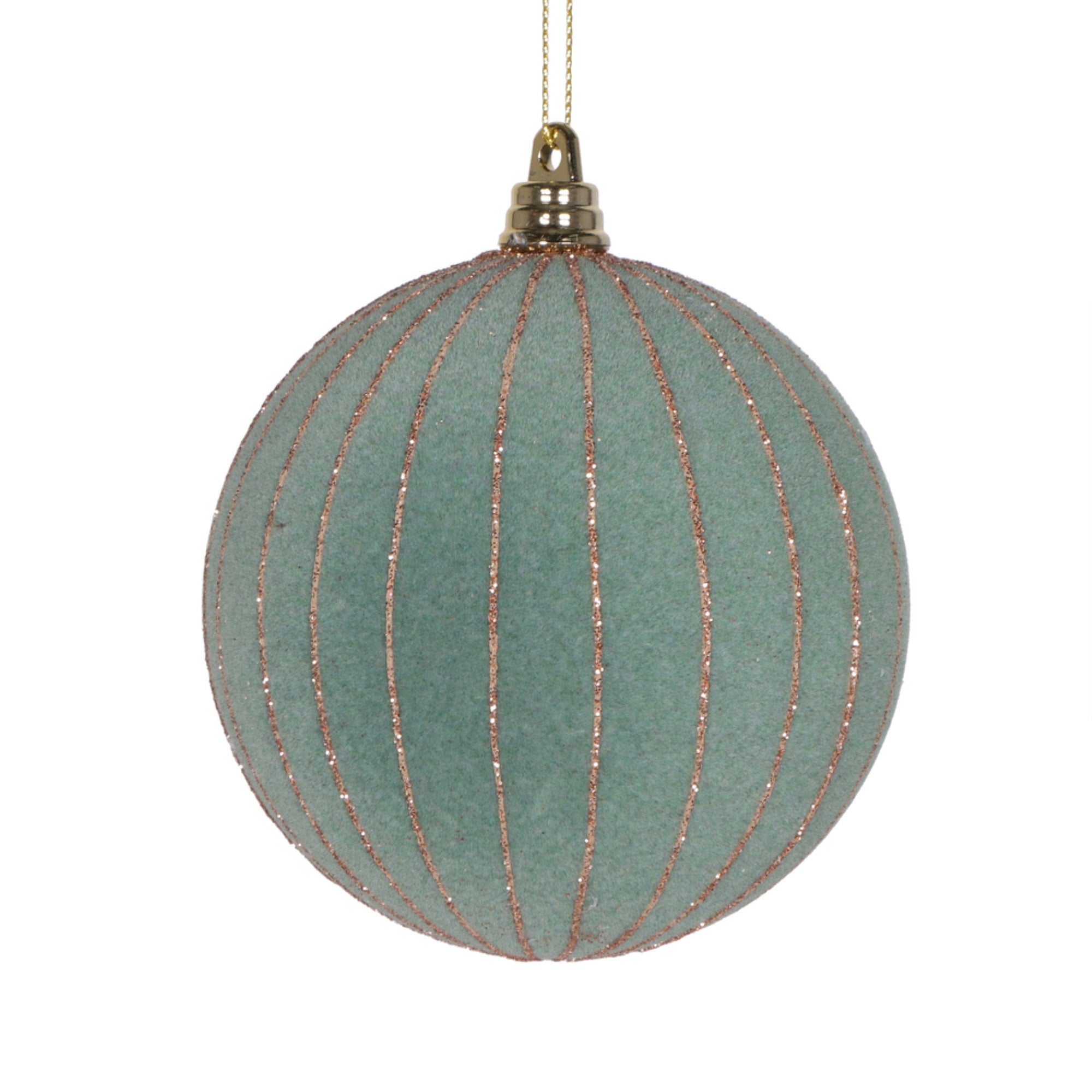 Vickerman 4” Light Green Round Ornament 3 per bag.