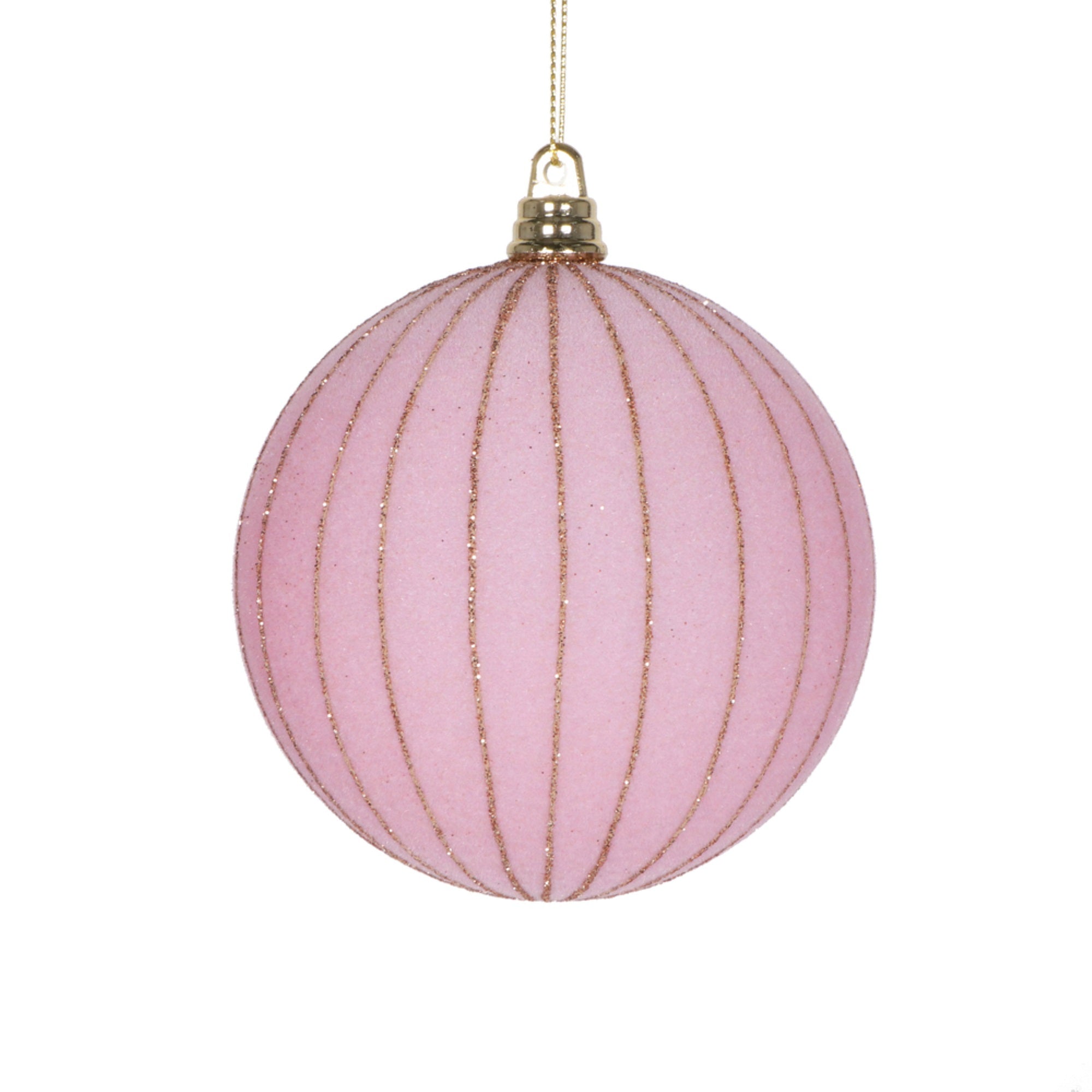 Vickerman 4” Light Pink Round Ornament 3 per bag.
