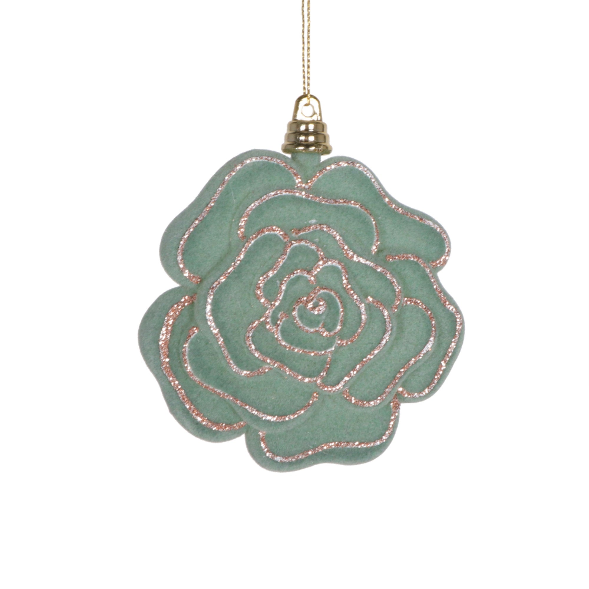 Vickerman 4” Light Green Flower Ornament 4 per bag.