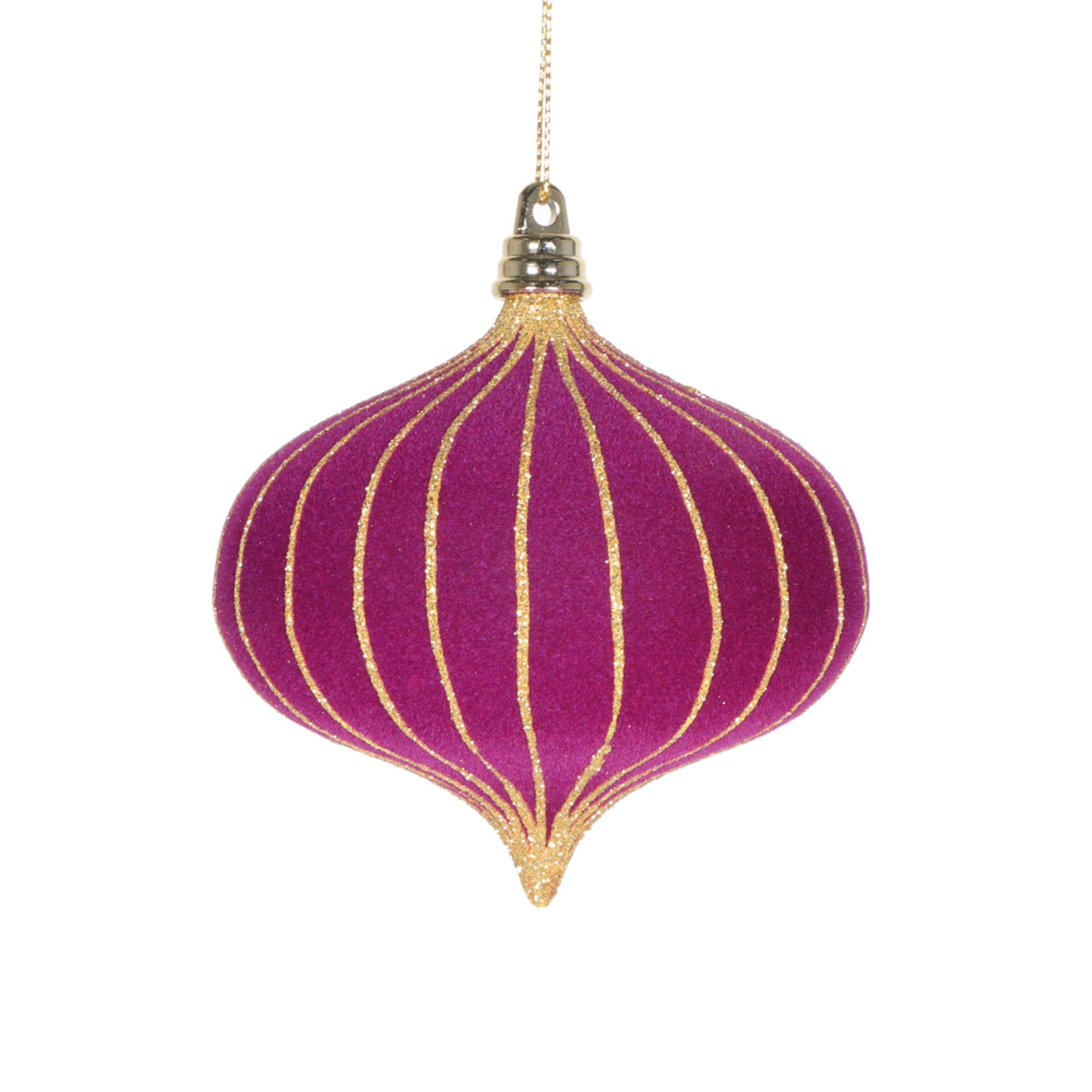 Vickerman 4” Dark Purple Onion Ornament 3 per bag.