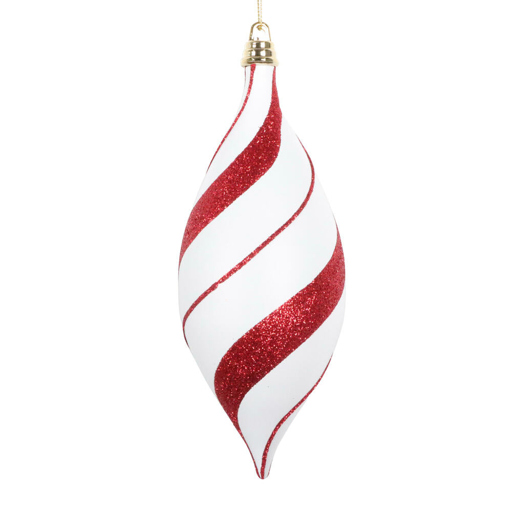 7” White/Red Glitter Shuttle Orn 3/Bag