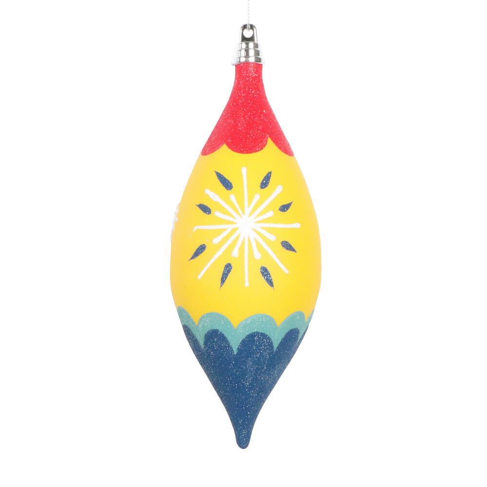 7” Yellow Hand-Painted Shuttle Orn 3/Bag
