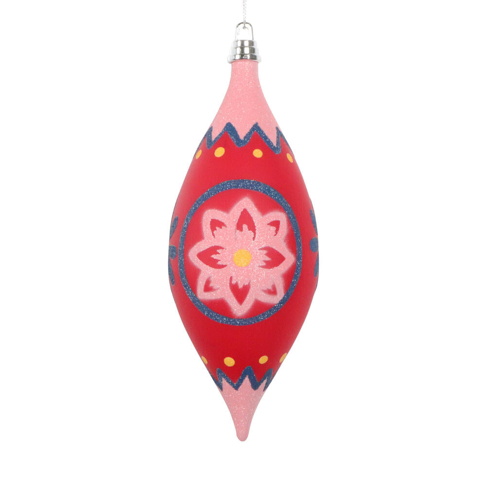 7” Red Hand-Painted Shuttle Ornmnt 3/Bag