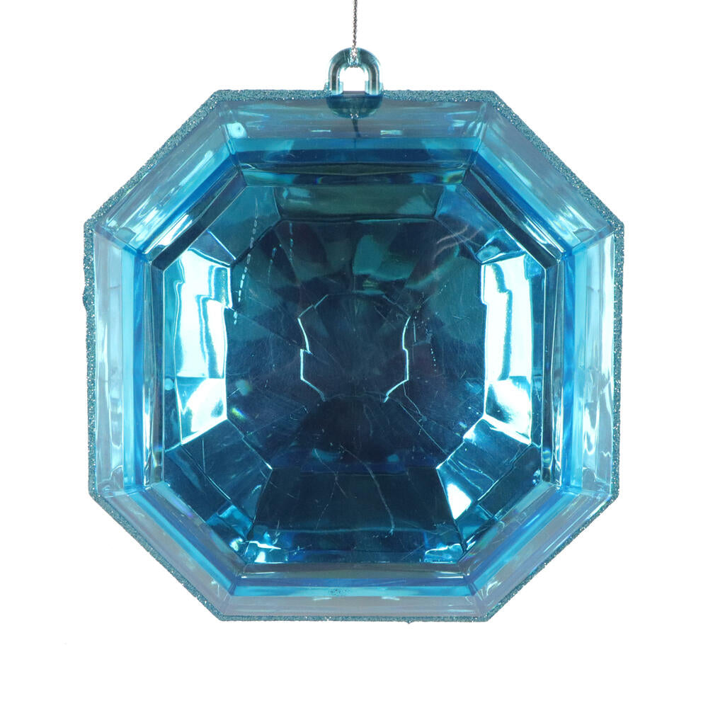 6” Turquoise Square Jewel Glitter 2/Bag