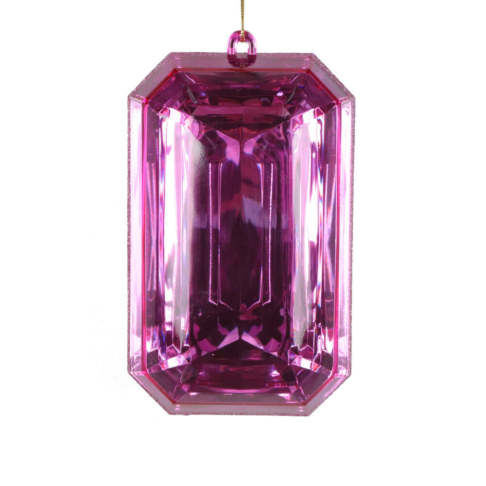 8″ Mauve Rectangle Jewel Glitter Orn 2/B