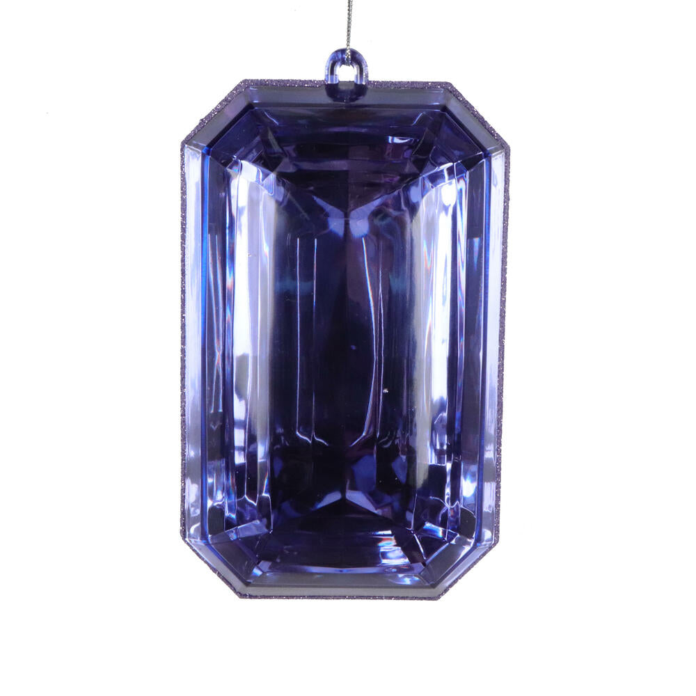 8” Lavender Rect Jewel Glitter Orn 2/Bag
