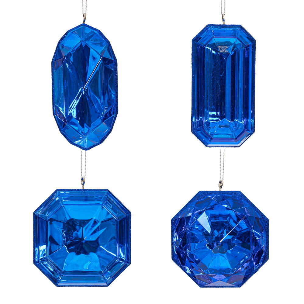 4-5″ Blue Jewel Glitter Orn Assort 4/Bag