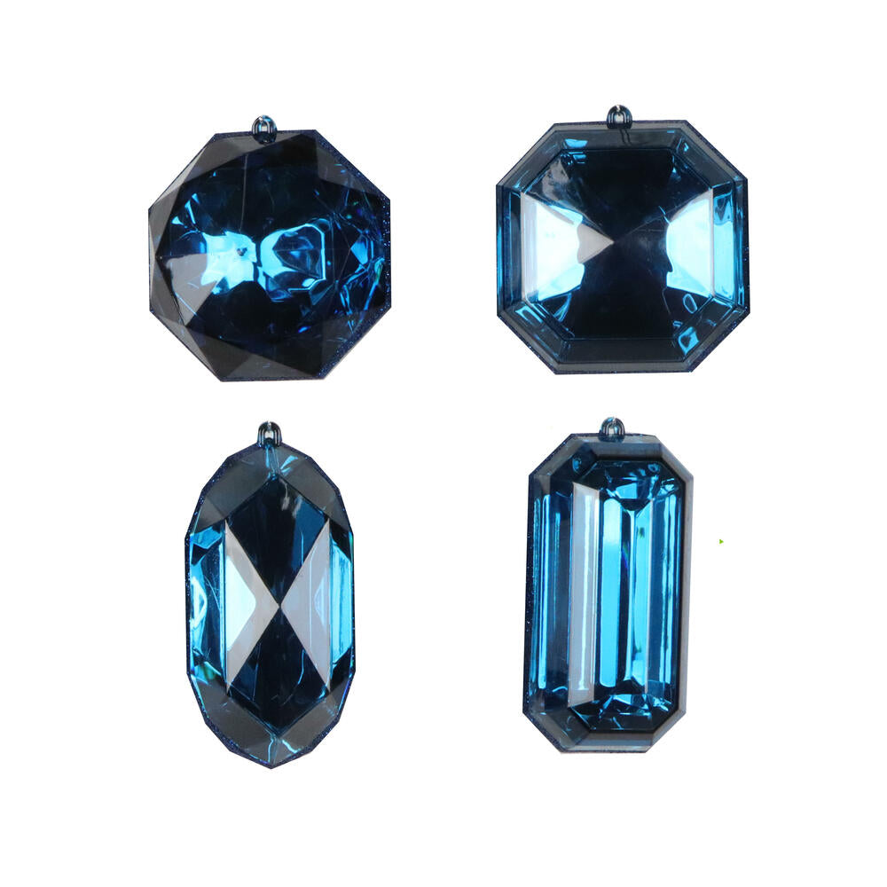 4-5″ Midnt Blue Jewel Glitter Asst 4/Bag