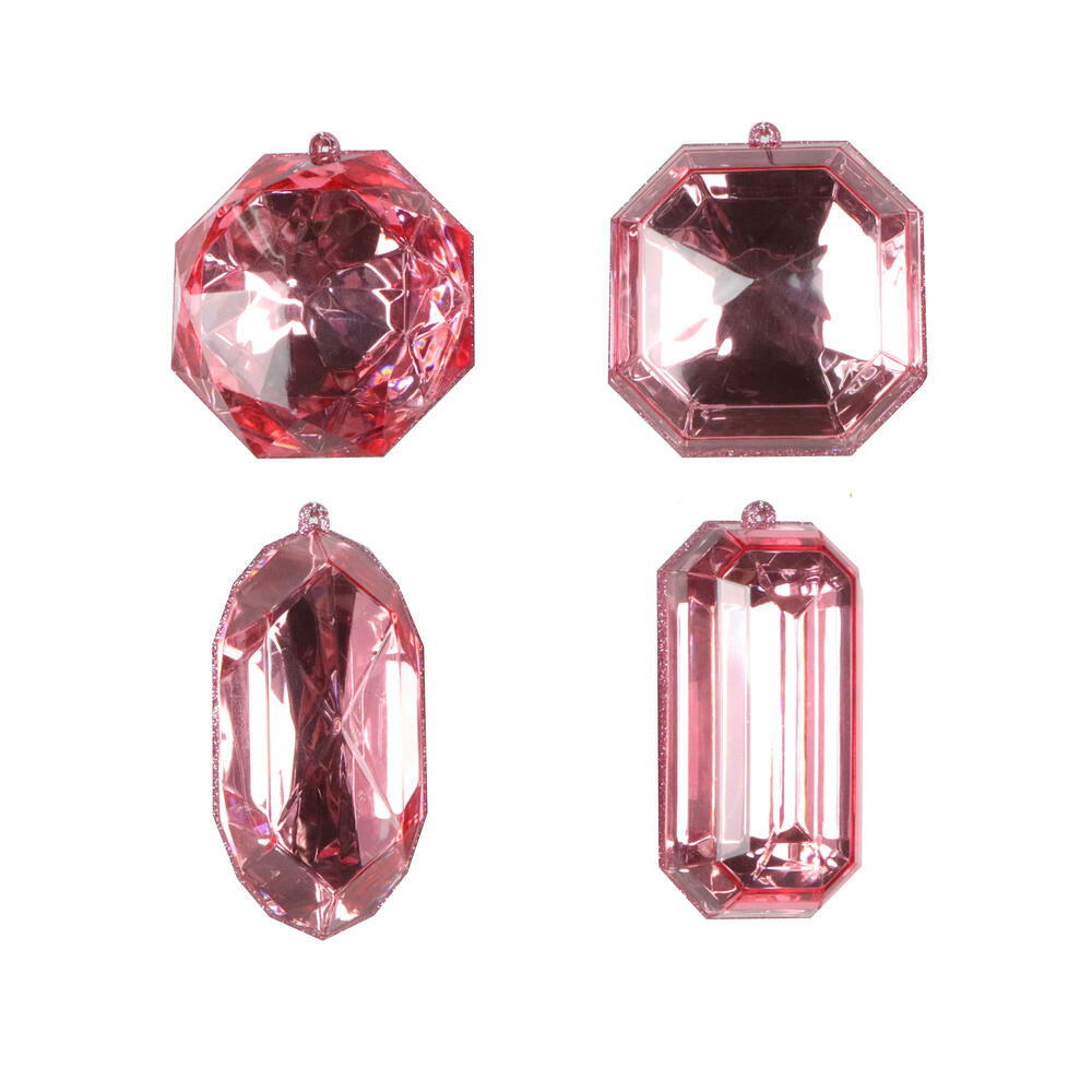4-5″ Baby Pink Jewel Glitter Asst 4/Bag
