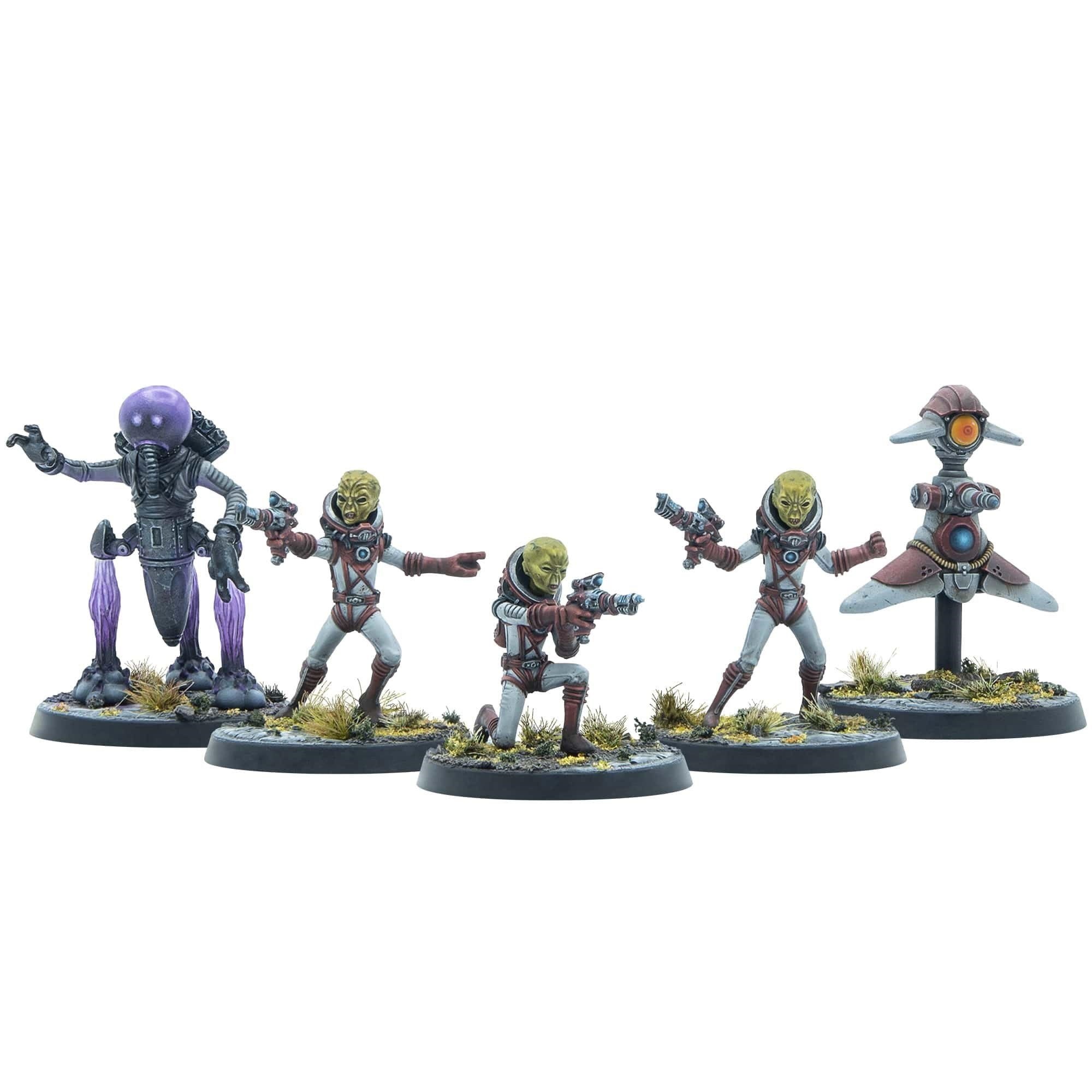 Modiphius Entertainment: Fallout: Miniatures - Zetans: Invaders from Beyond - 5 Resin Figures, Appalachia Wave, Unpainted & Unassembled, Licensed