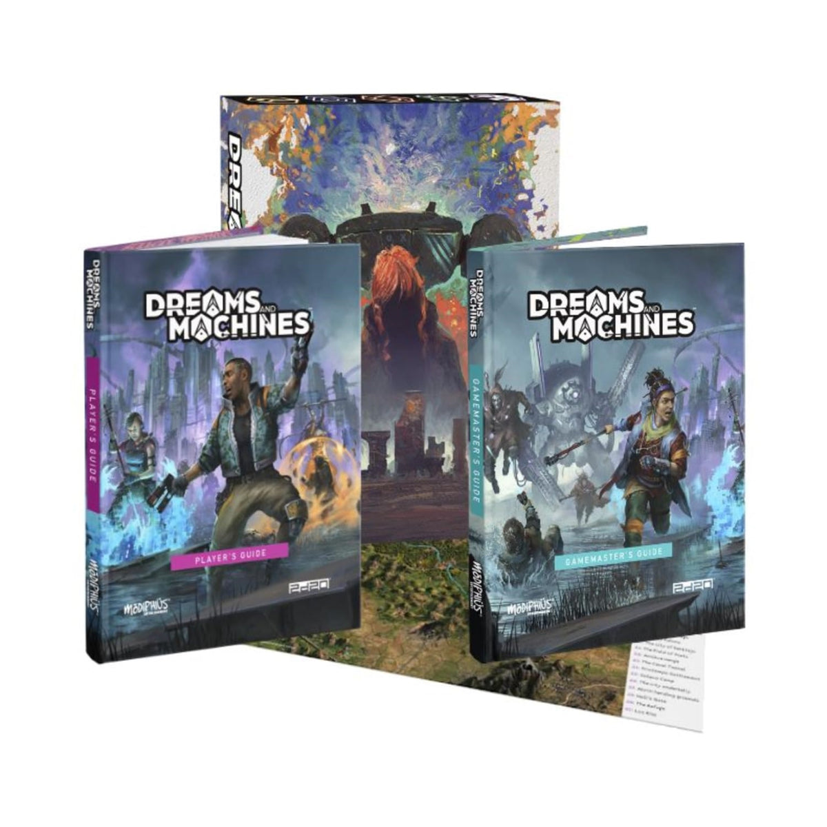 Modiphius Entertainment: Dreams And Machines: Collectors Slipcase Edition - Rpg Set Contains Player'S Guide, Gamemaster'S Guide, Poster-Sized Map