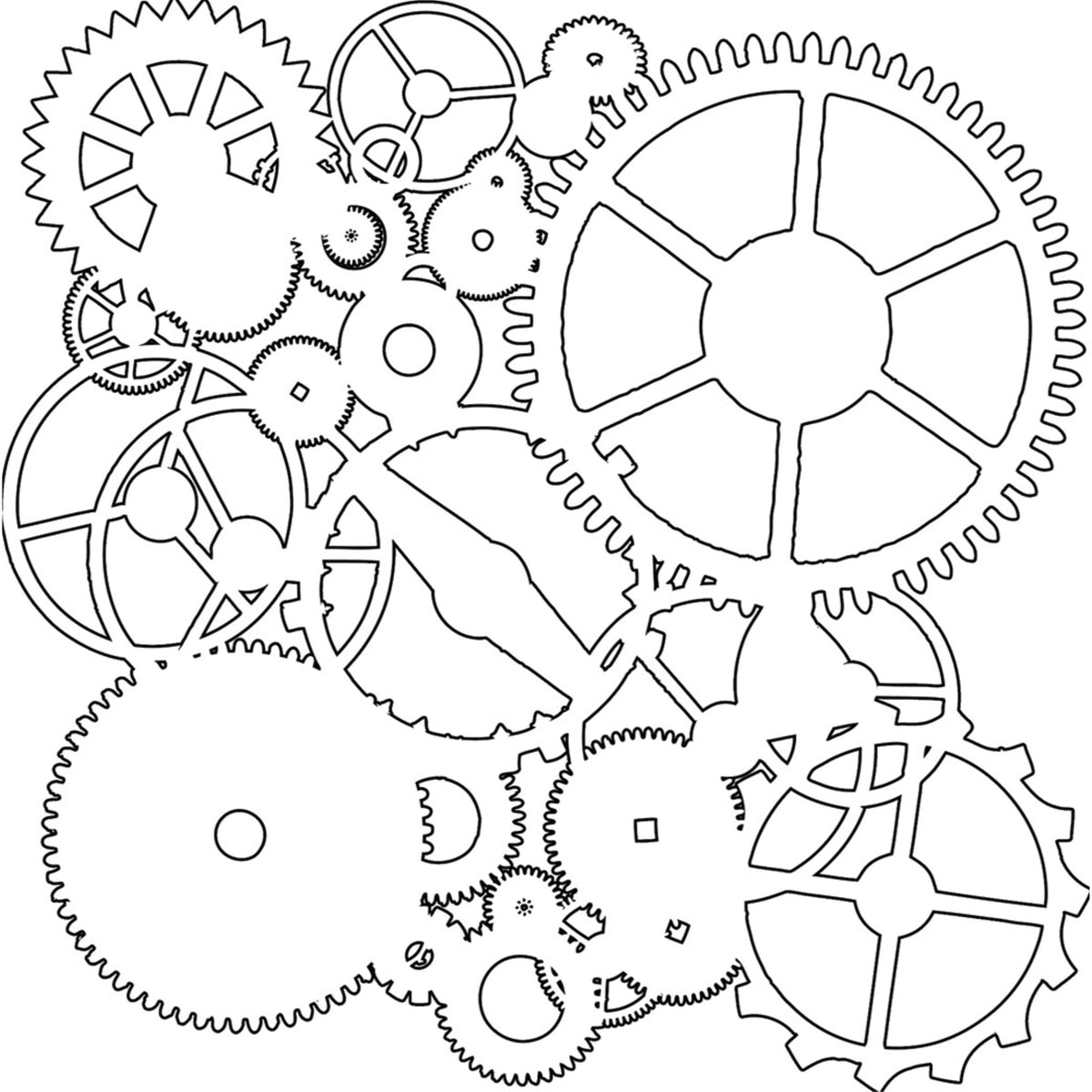 The Crafter'S Workshop Stencil, 12 X 12, Gears