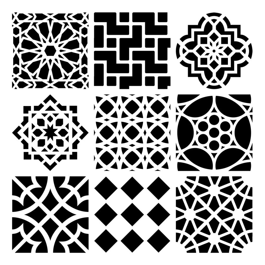 Stencil Moroccan Tiles 12X12