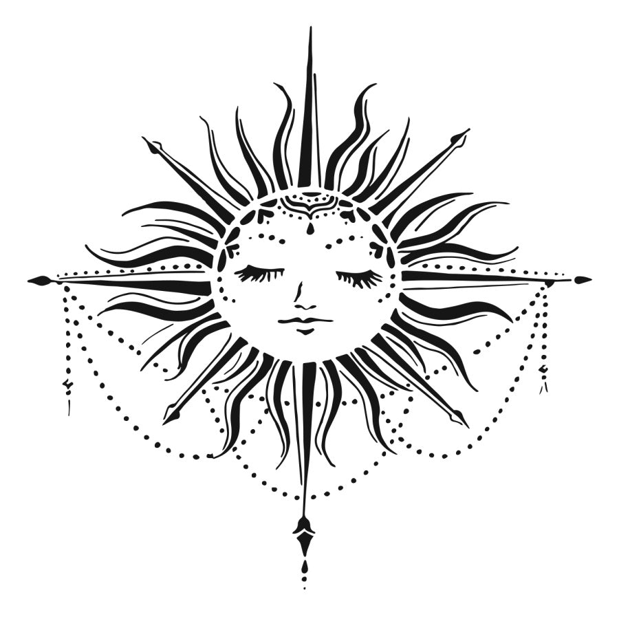 Stencil Celestial Sun 12X12