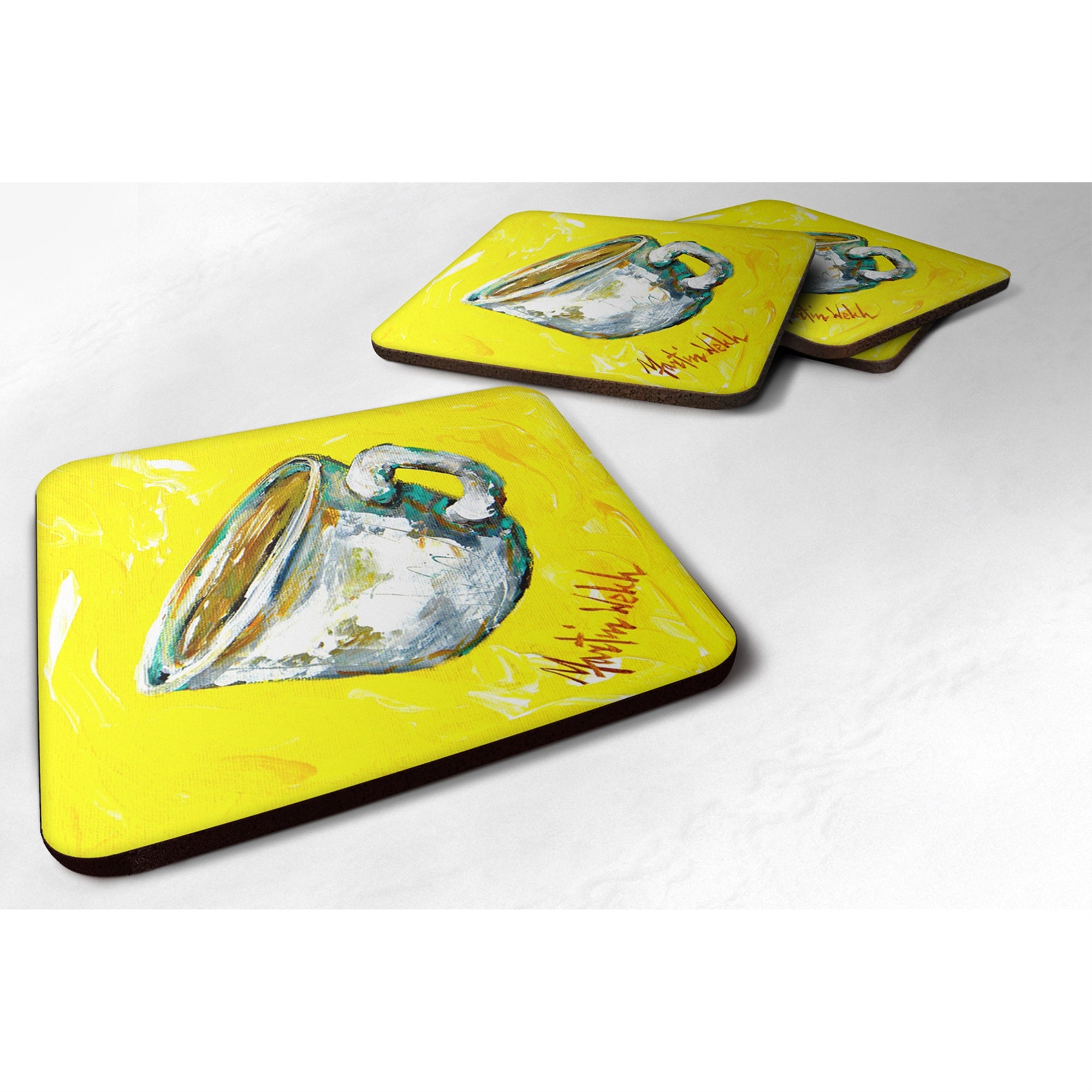 Caroline'S Treasures Mw1056Fc Coffee Second Cup Foam Coasters (Set Of 4), 3.5 H X 3.5 W, Multicolor