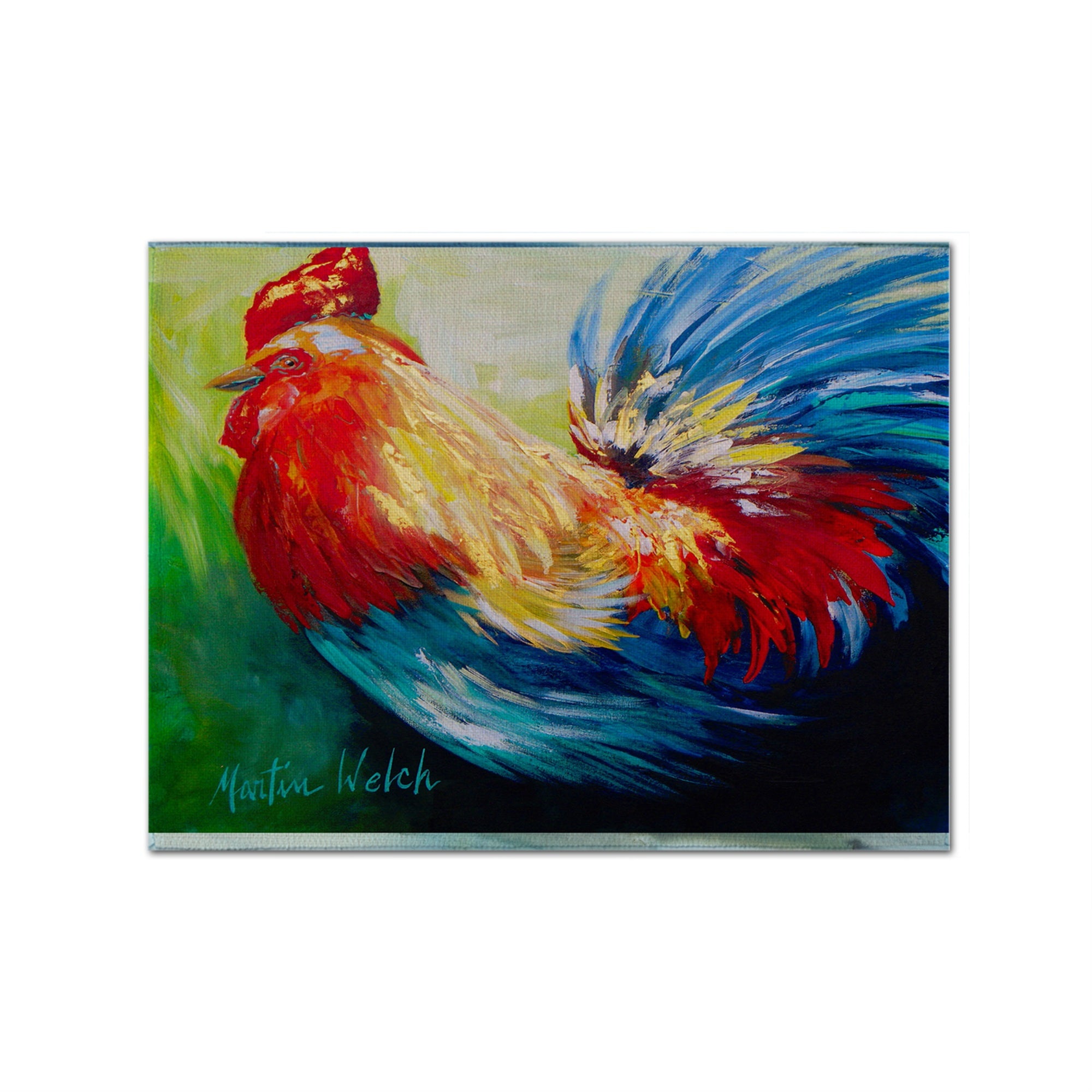 Caroline'S Treasures Mw1085Plmt Bird-Rooster Chief Big Feathers Fabric Placemat, Multicolor